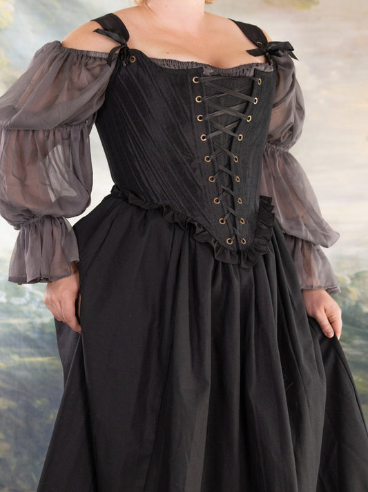 Black Satin Ballerina Stays