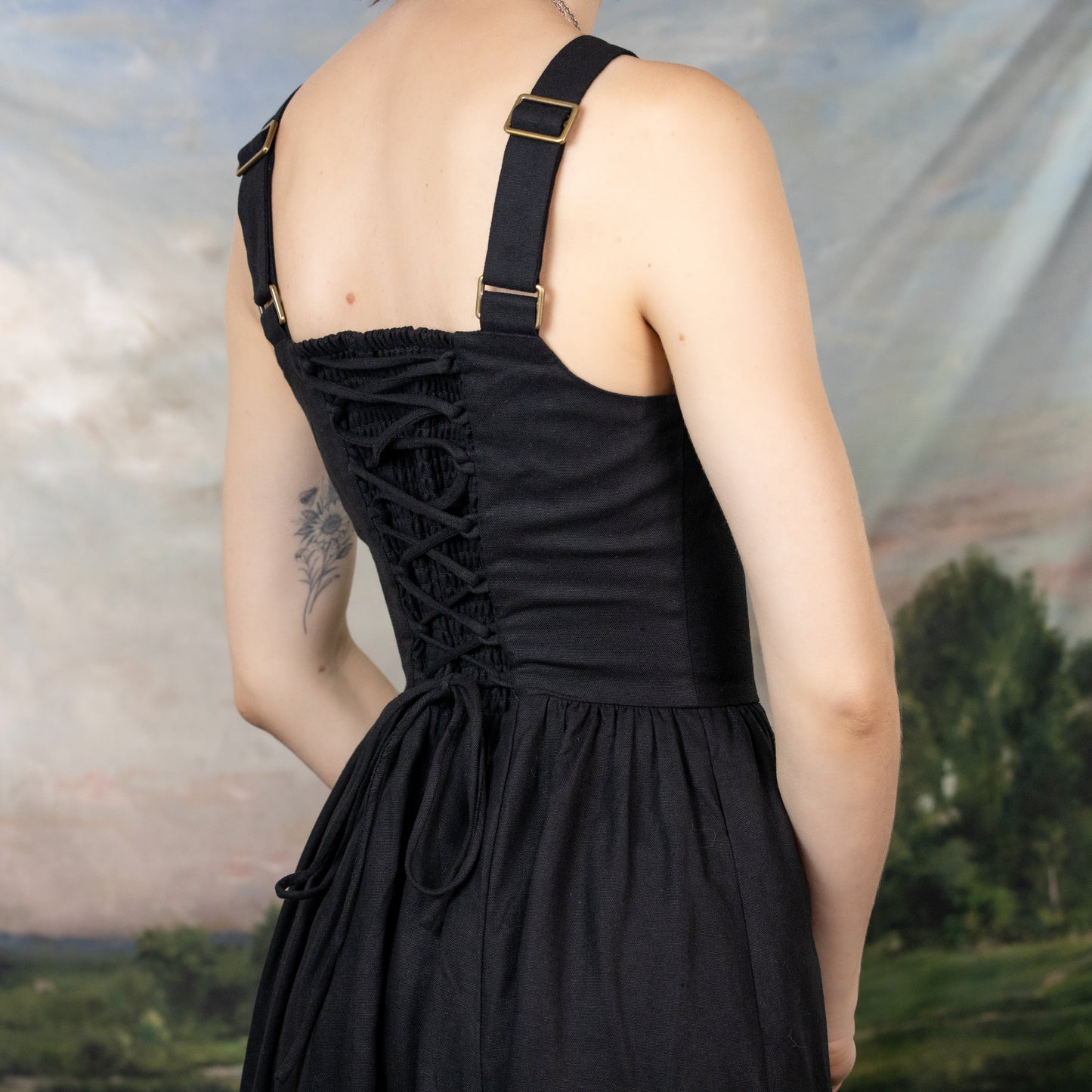 Black Ribbon Dirndl Dress