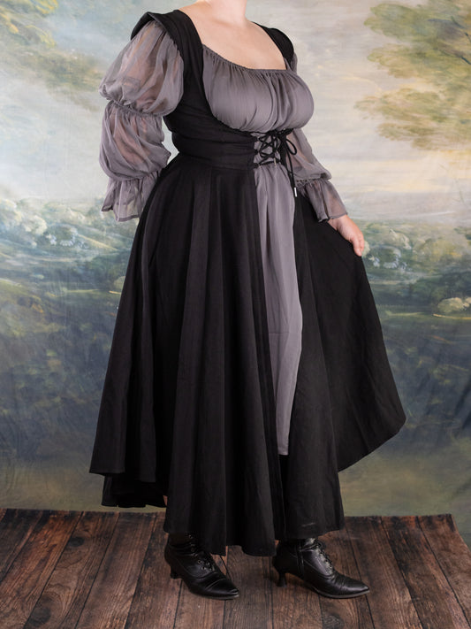 Black Cotton Underbust Dress
