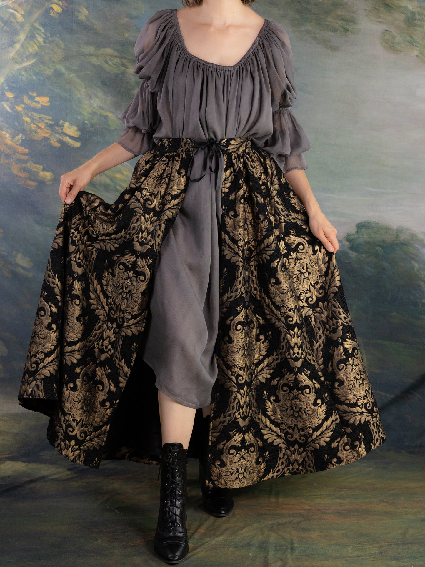 Black and Gold Chenille Overskirt
