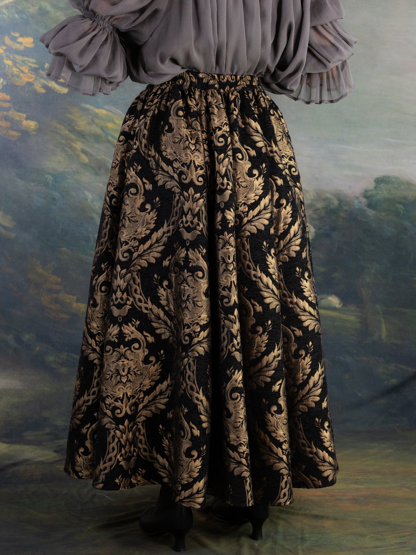 Black and Gold Chenille Overskirt