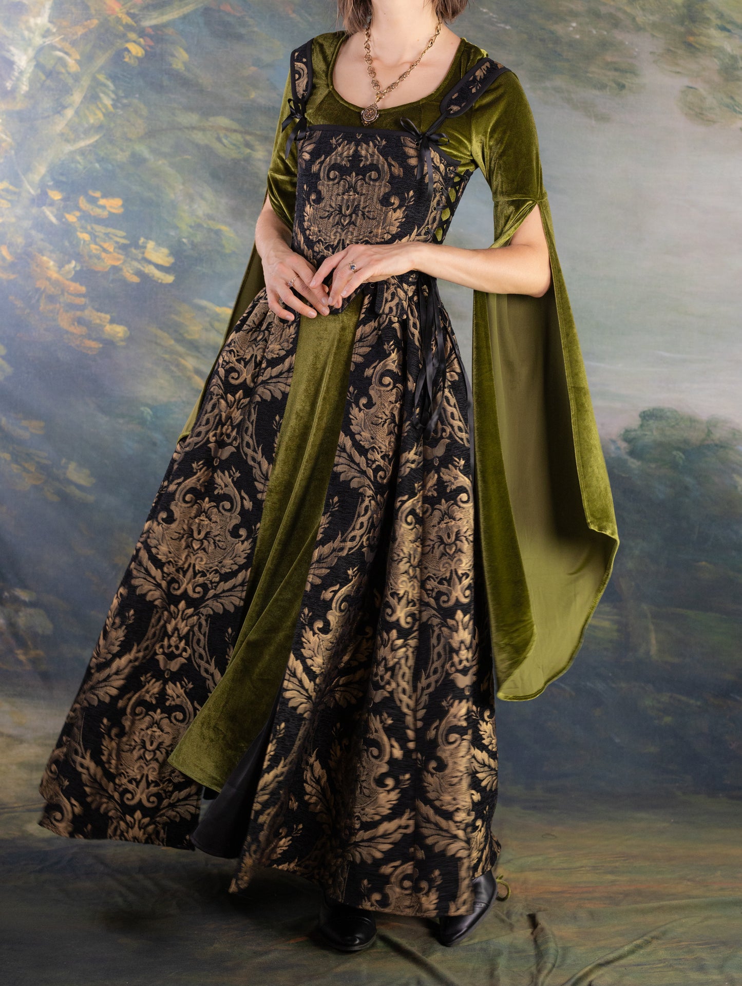 Black and Gold Chenille Overskirt