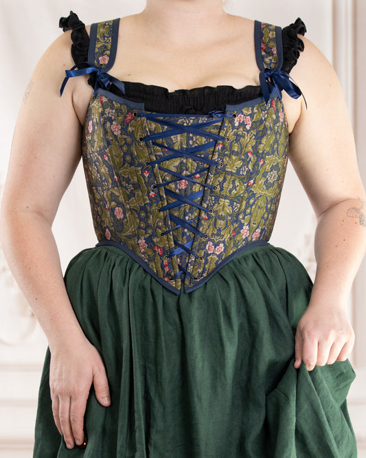 Blue Lagoon Brocade Corset
