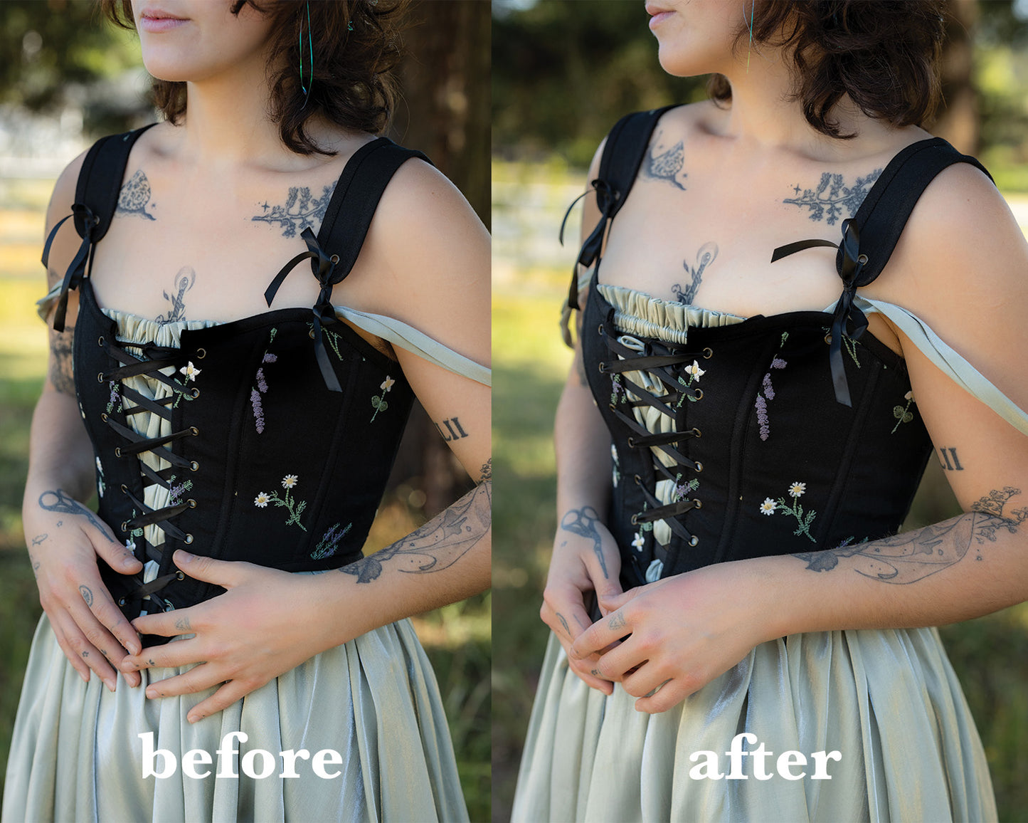 Padded Bra Cups enhancing cleavage and filling space under a corset for smaller cup sizes A and B.