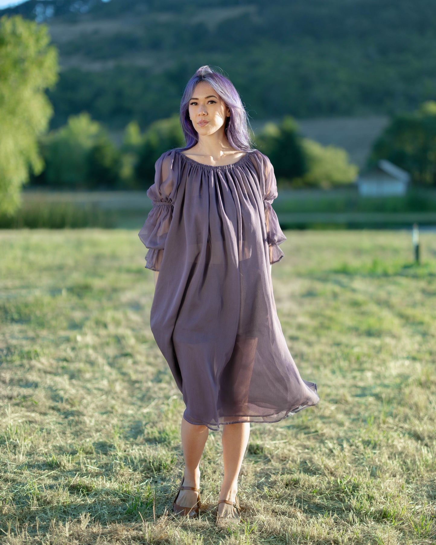 Dark Purple Chiffon Chemise