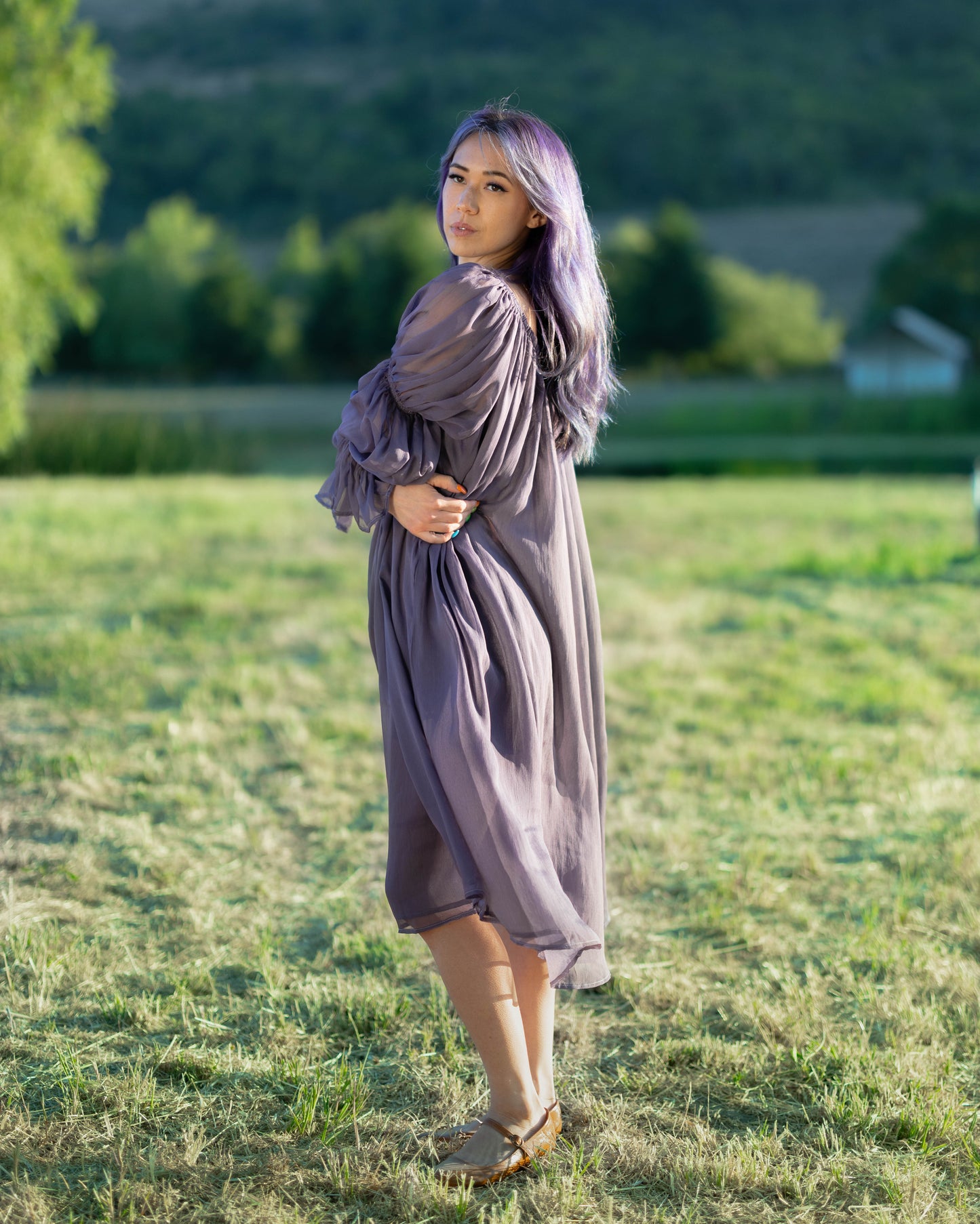 Dark Purple Chiffon Chemise