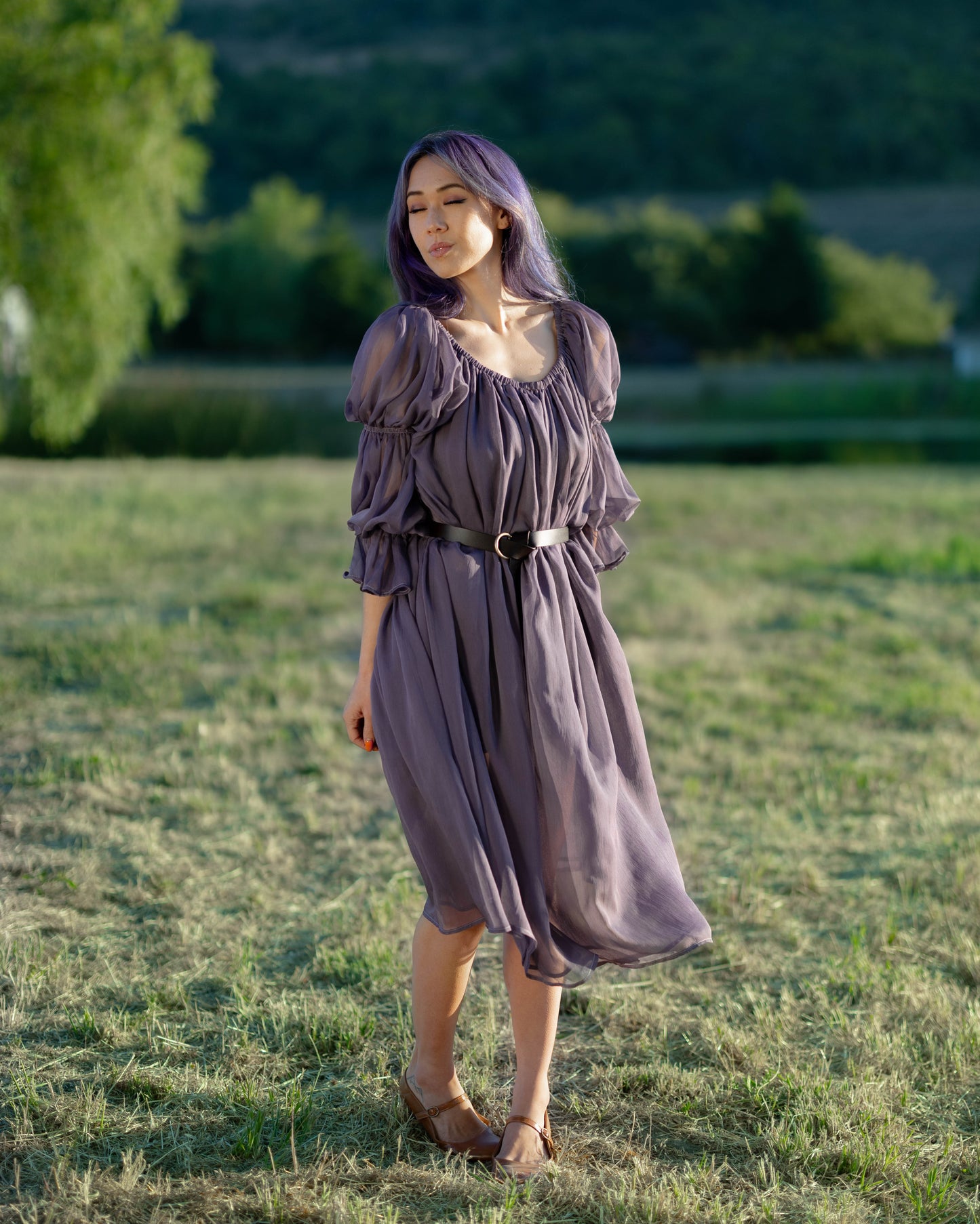 Dark Purple Chiffon Chemise