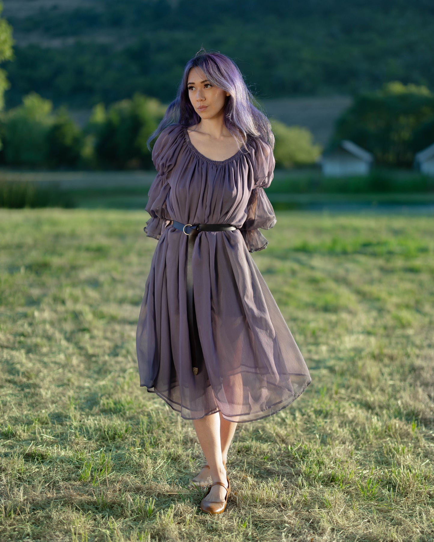 Dark Purple Chiffon Chemise