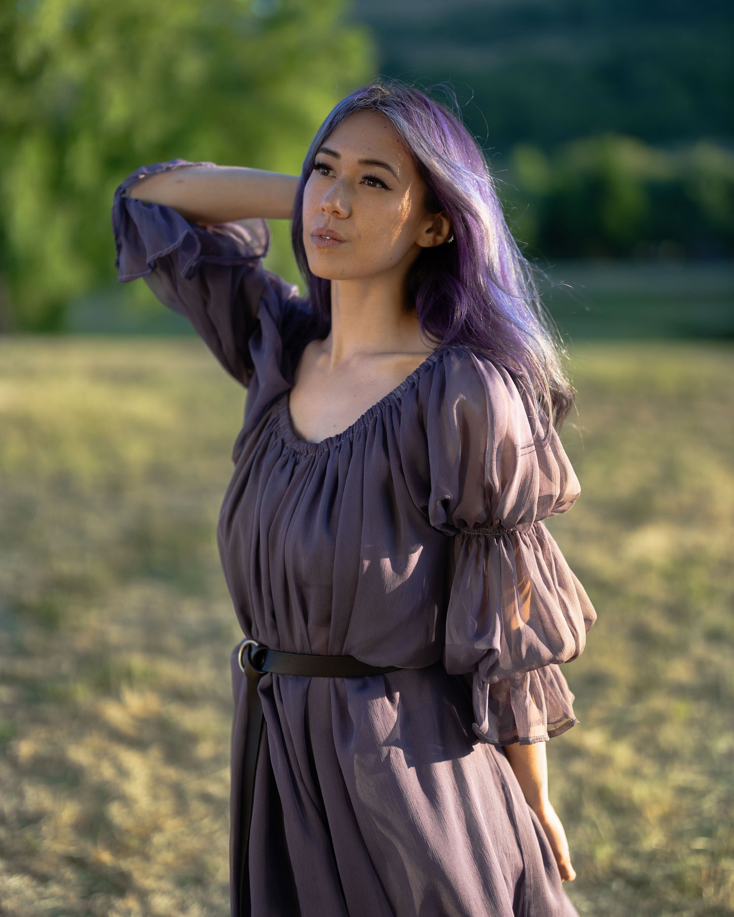 Dark Purple Chiffon Chemise