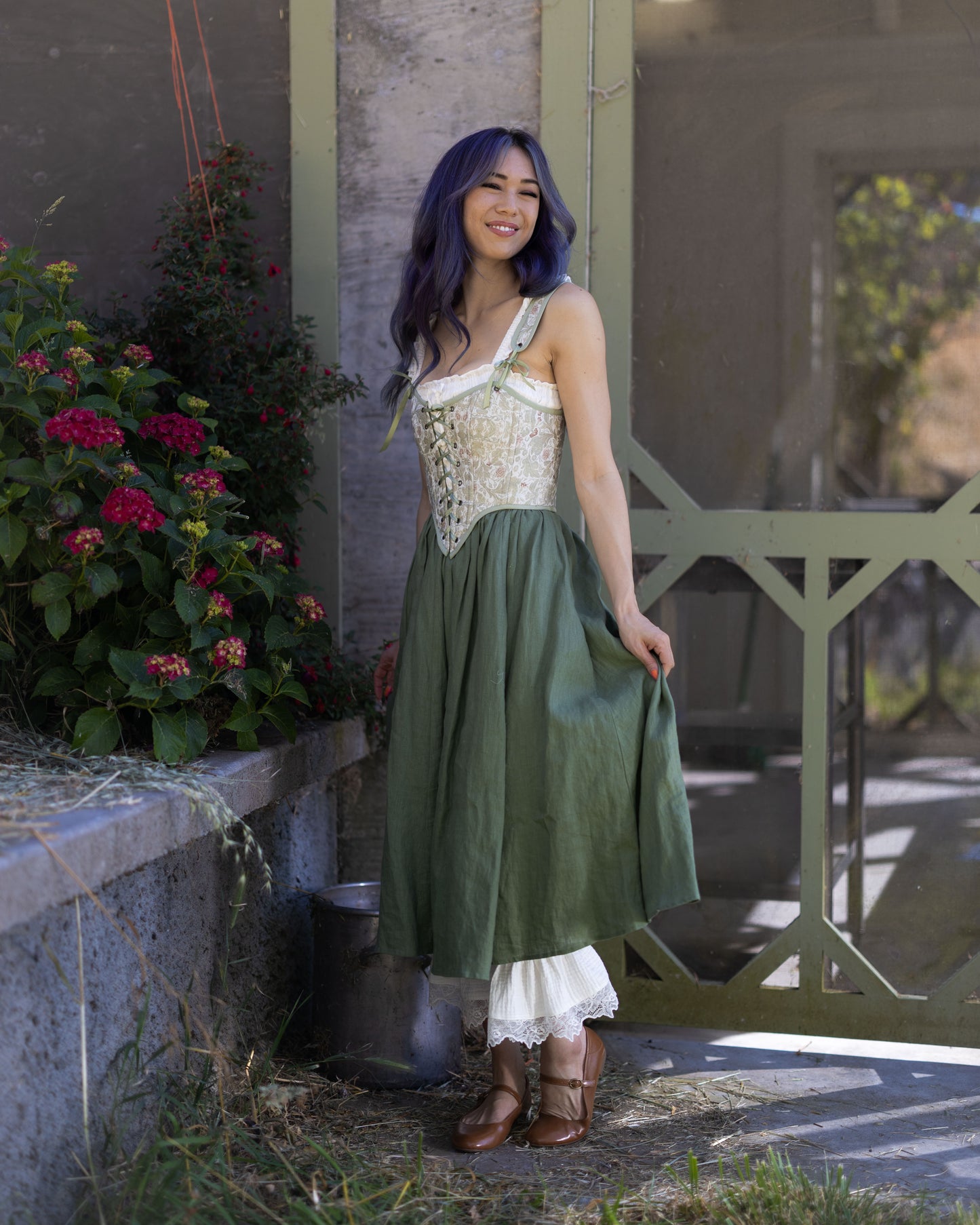 Light Green Jacquard Corset