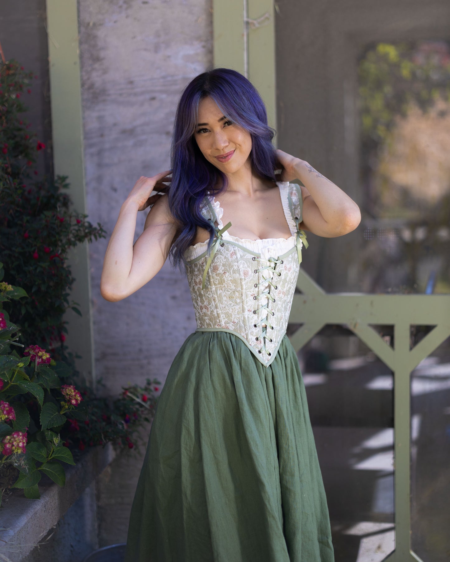 Light Green Jacquard Corset