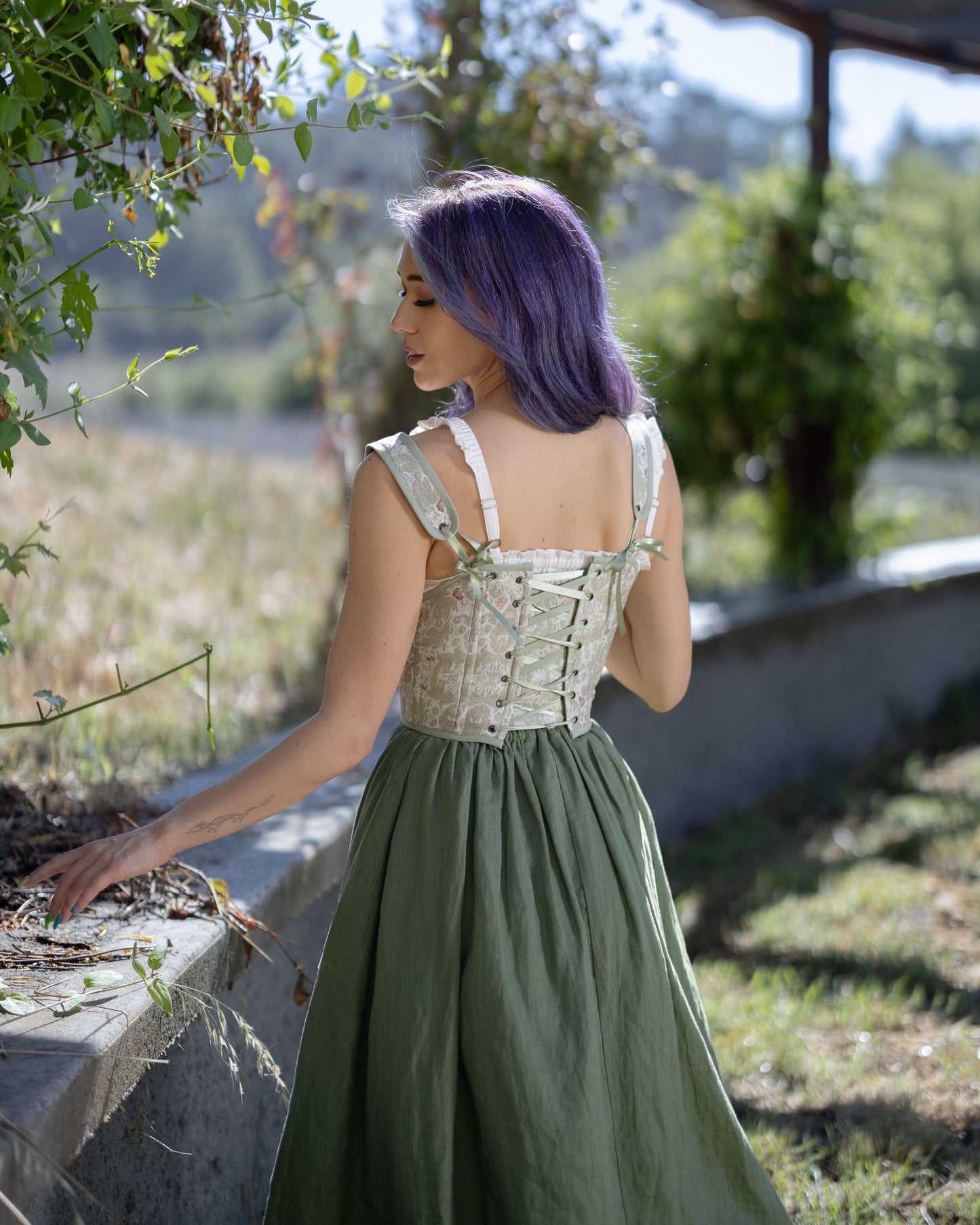 Light Green Jacquard Corset