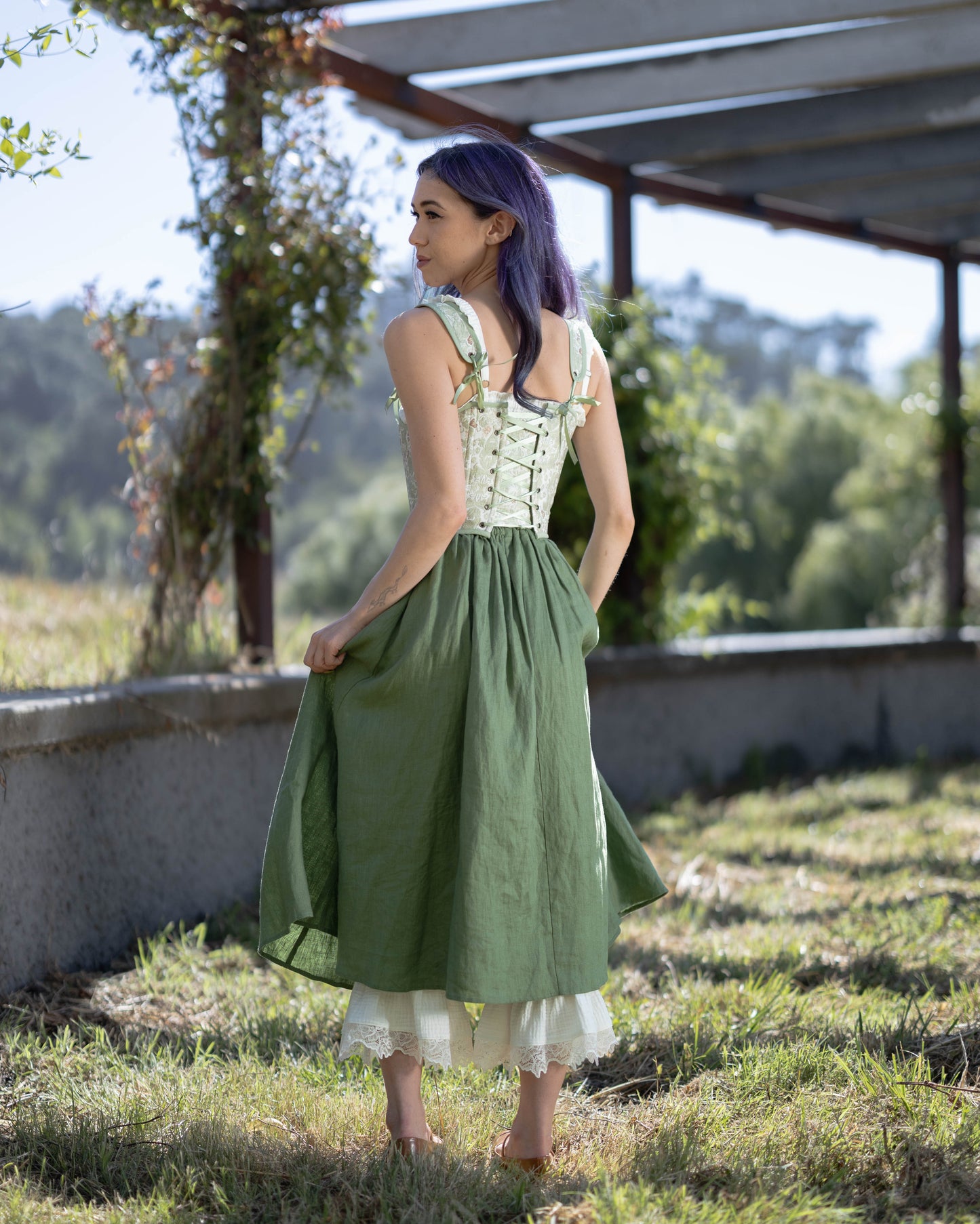 Light Green Jacquard Corset