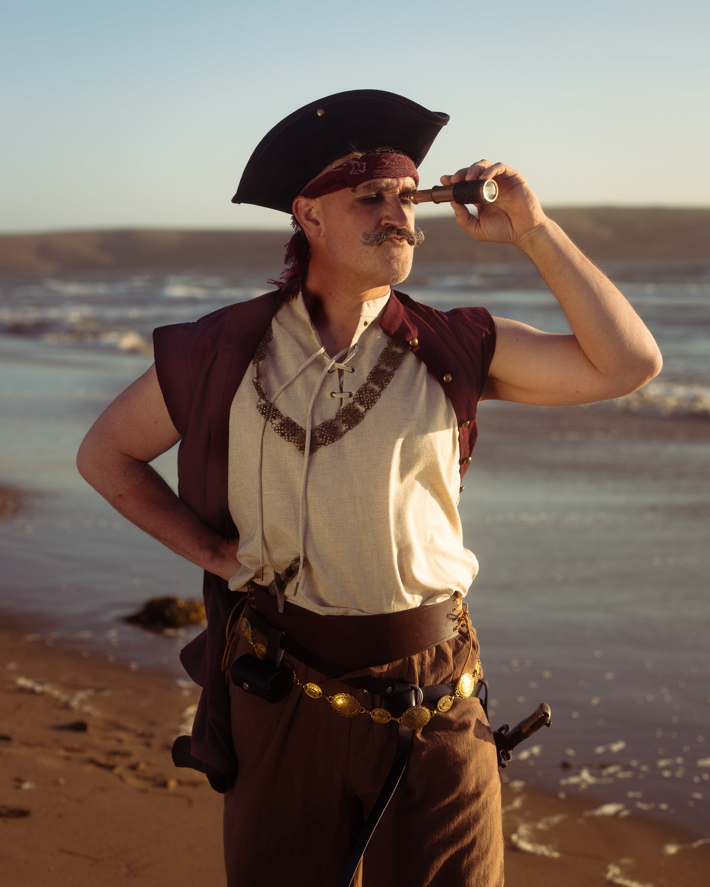 Burgundy Pirate Vest