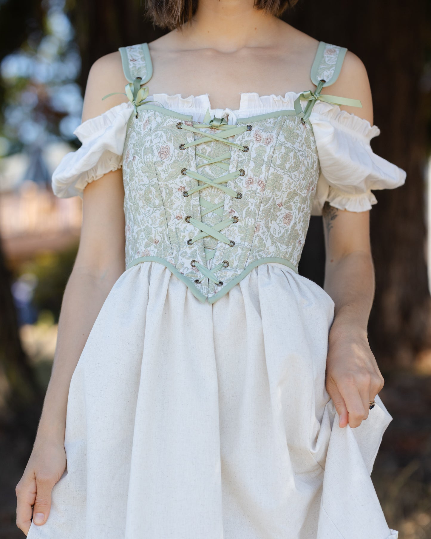 Light Green Jacquard Corset