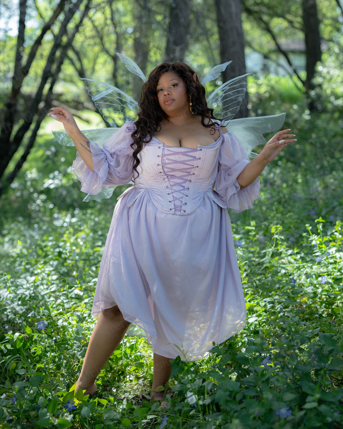 Lilac Satin 18th Century Stays