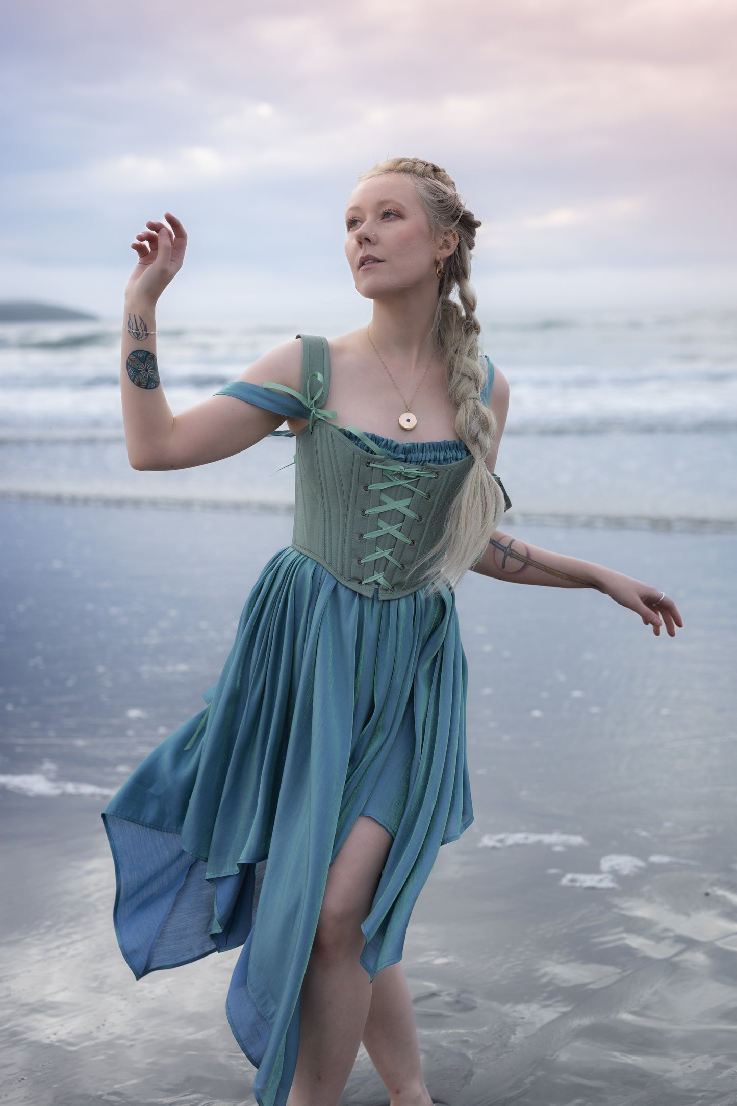 Mermaid Blue Flutter Dress