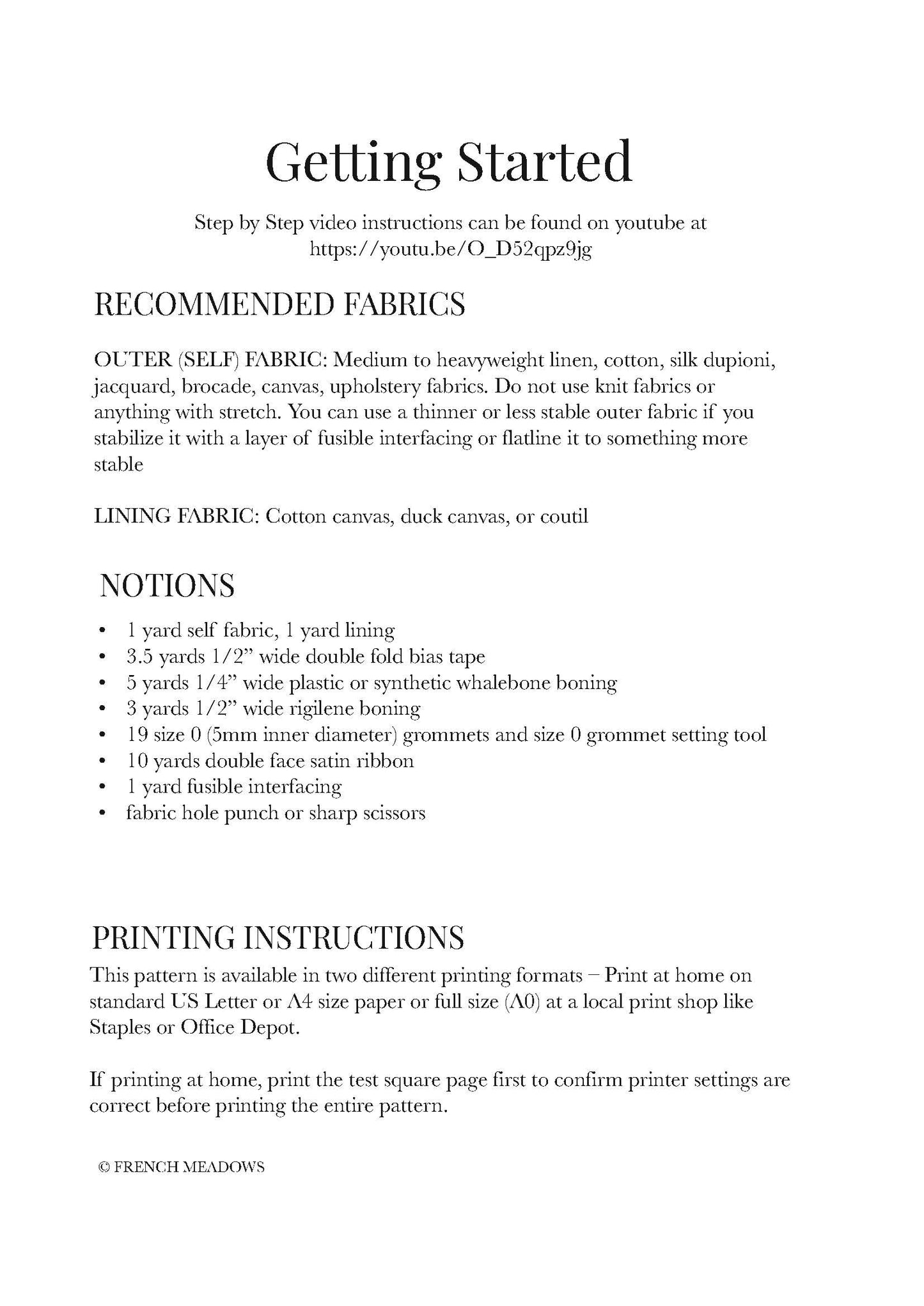 Renaissance Corset Sewing Pattern