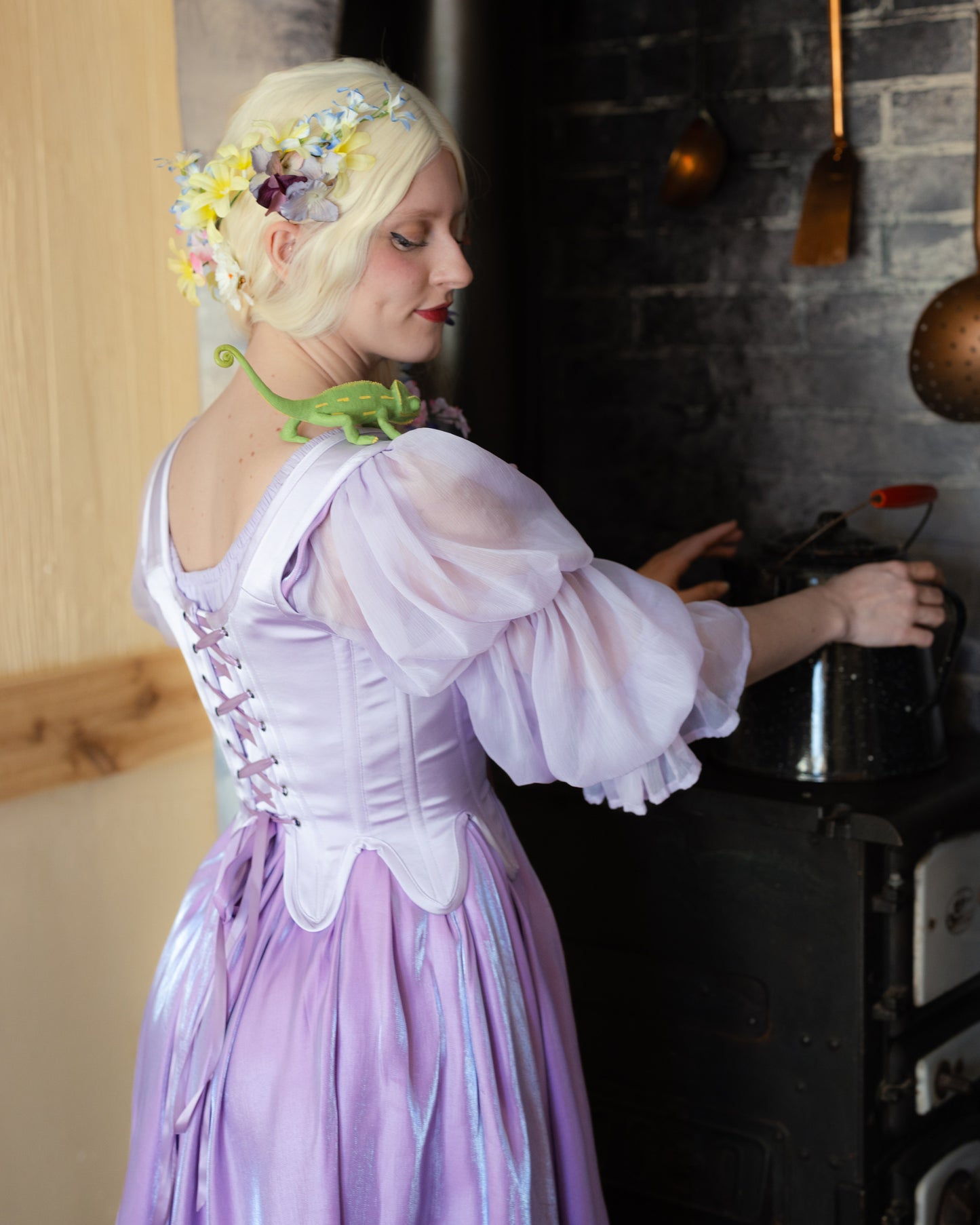Lilac Satin 18th Century Stays