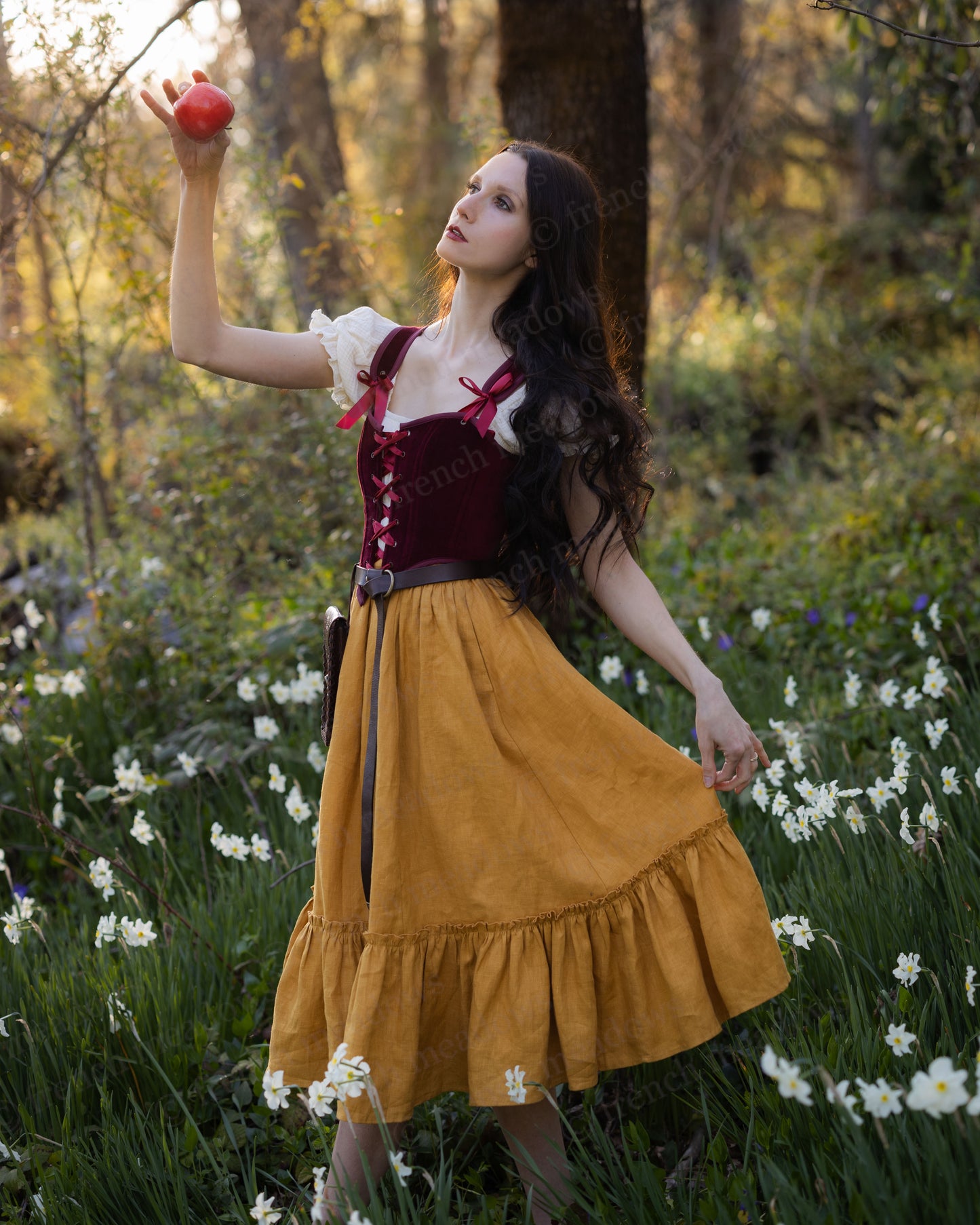 Dark Red Velvet Corset Top