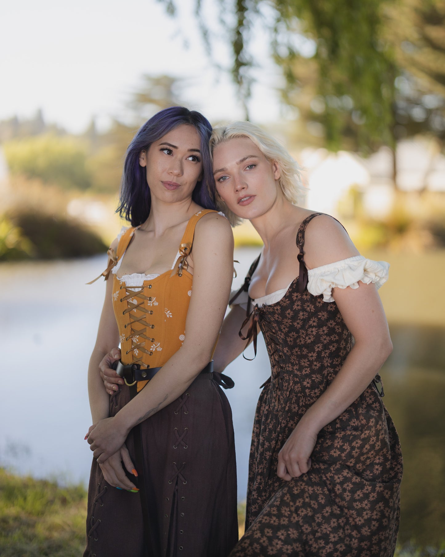Yellow and White Floral Corset