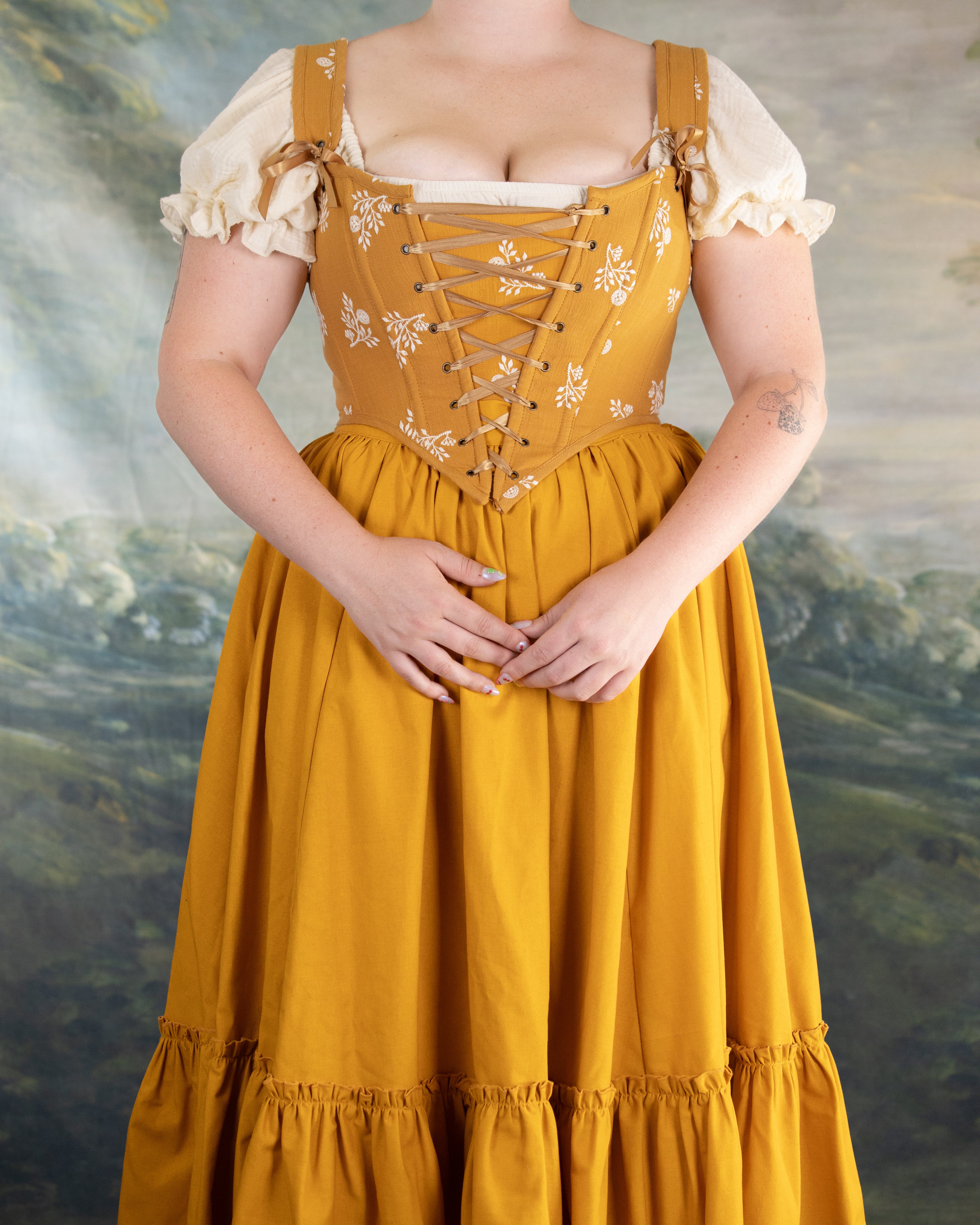 Yellow Floral Corset Top