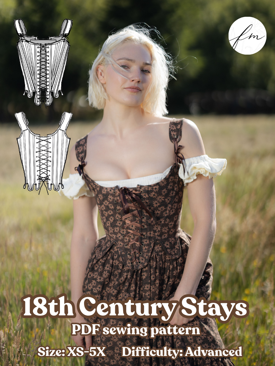 18th Century Stays Corset Sewing Pattern