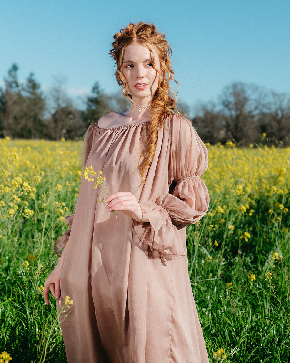 Rose Chiffon Chemise