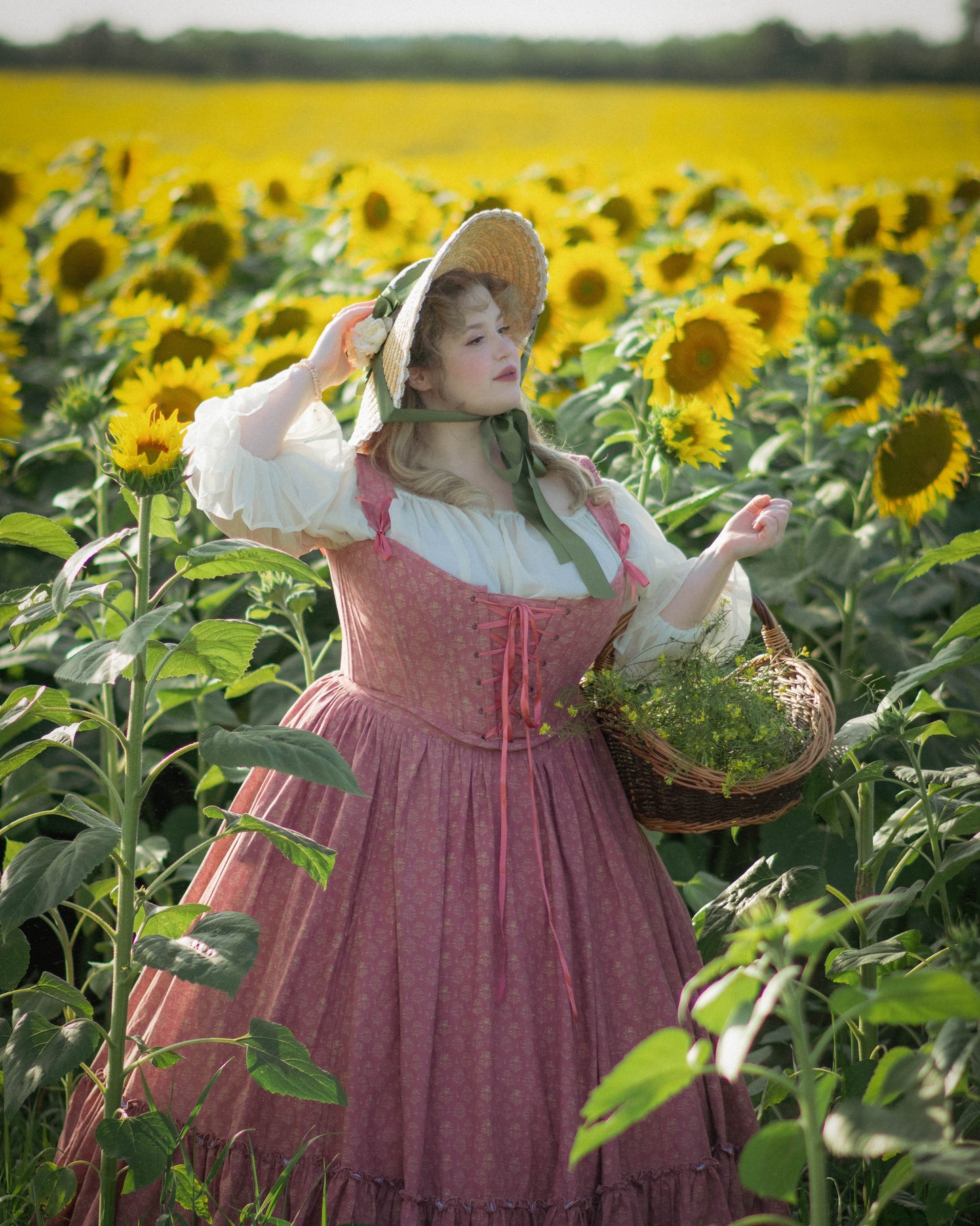 Strawberry Floral Regency Stays