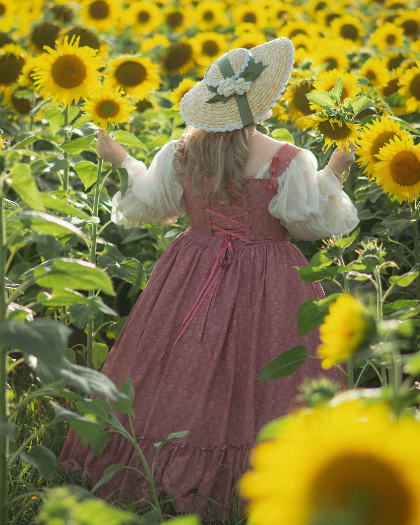 Strawberry Floral Regency Stays