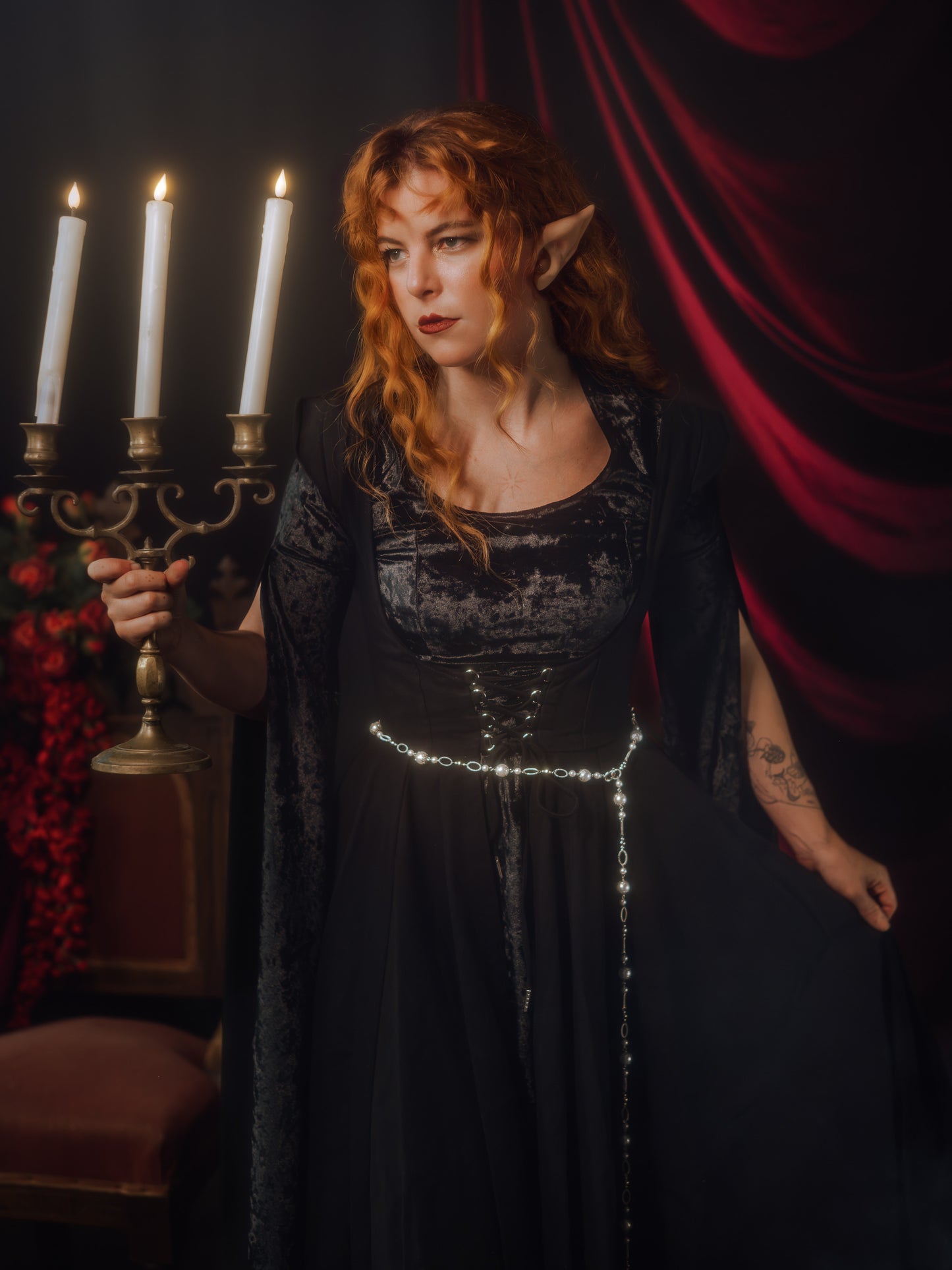 Black Cotton Underbust Dress