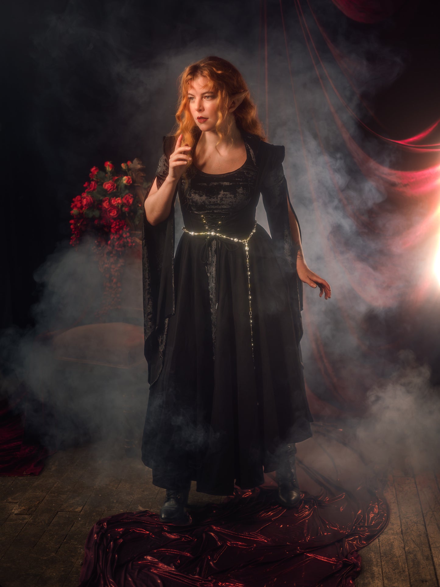 Black Cotton Underbust Dress