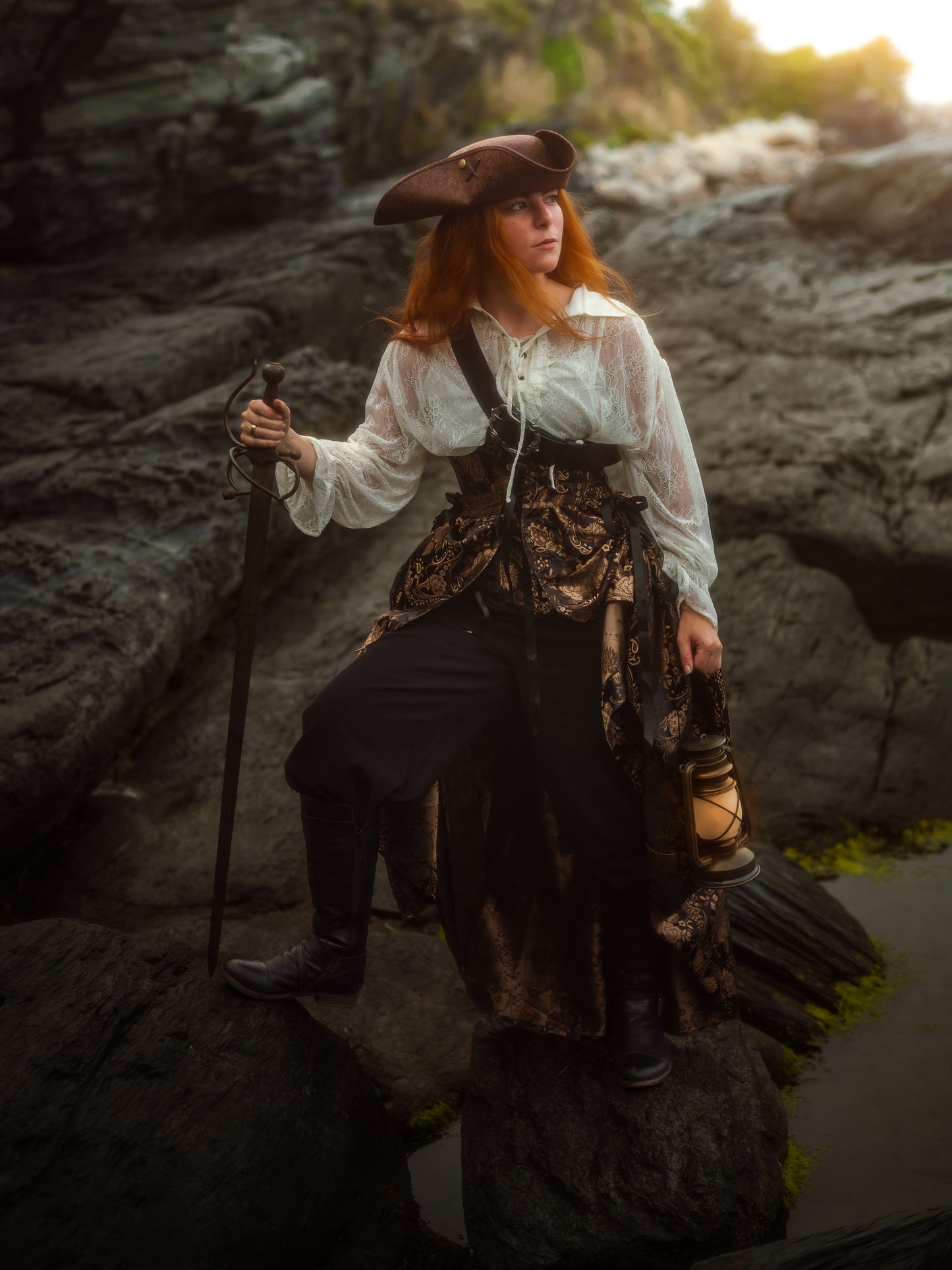 Black and Gold Paisley Overskirt