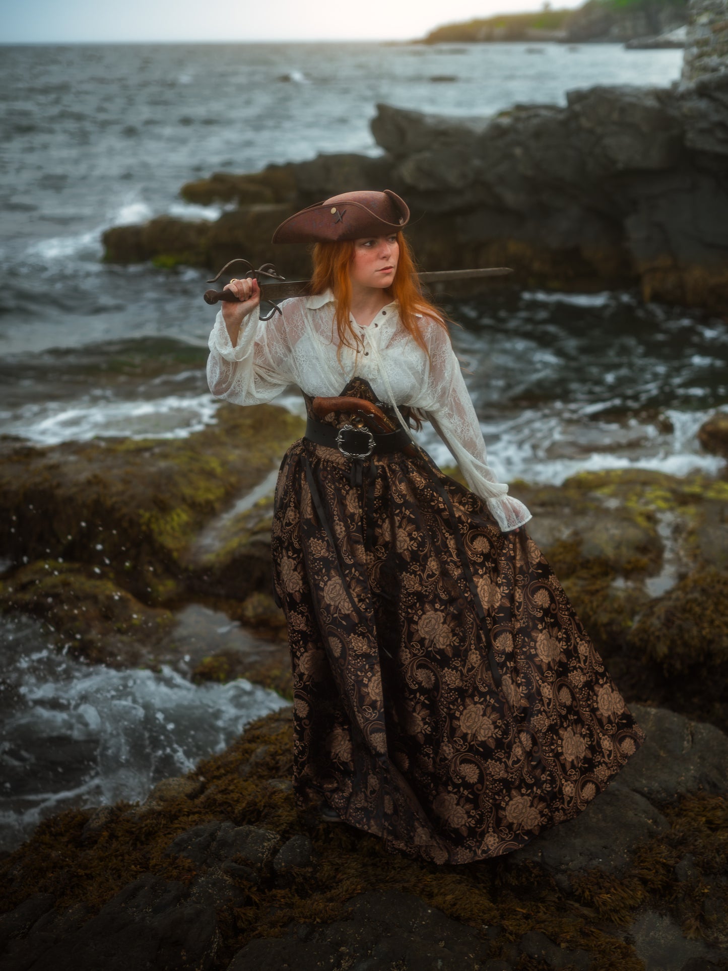 Black and Gold Paisley Overskirt
