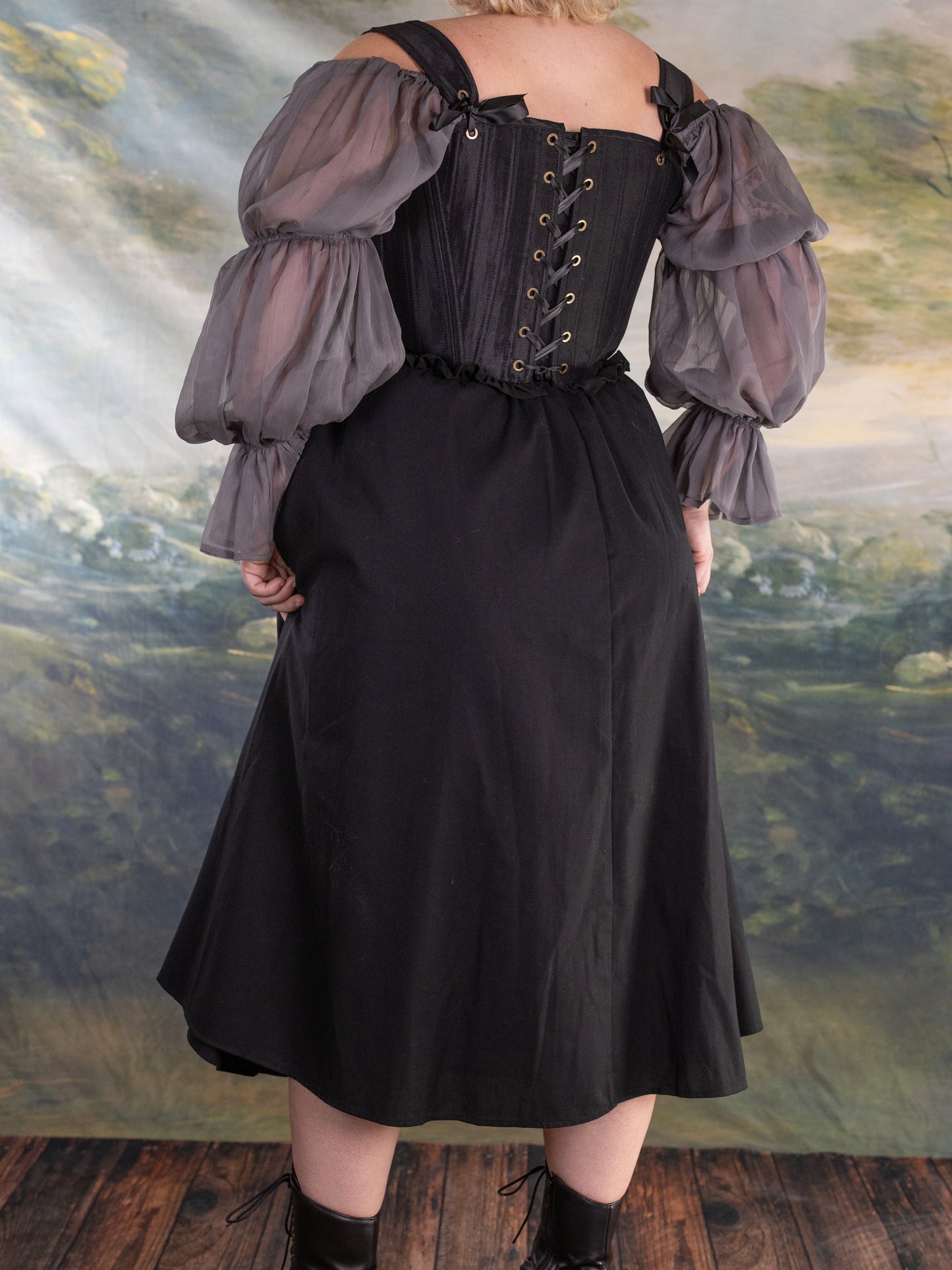 Black Satin Ballerina Stays