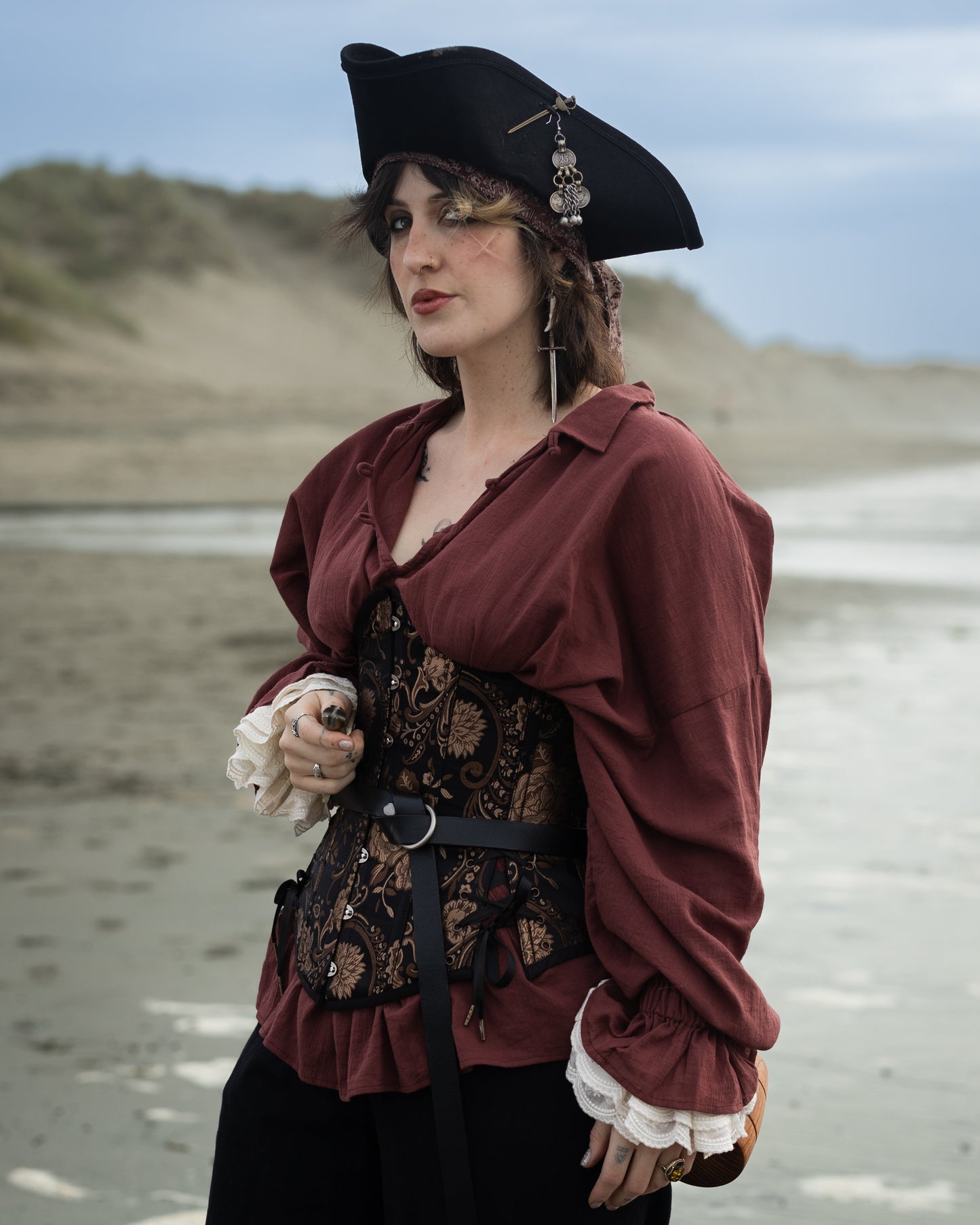 Black and Gold Paisley Underbust Corset