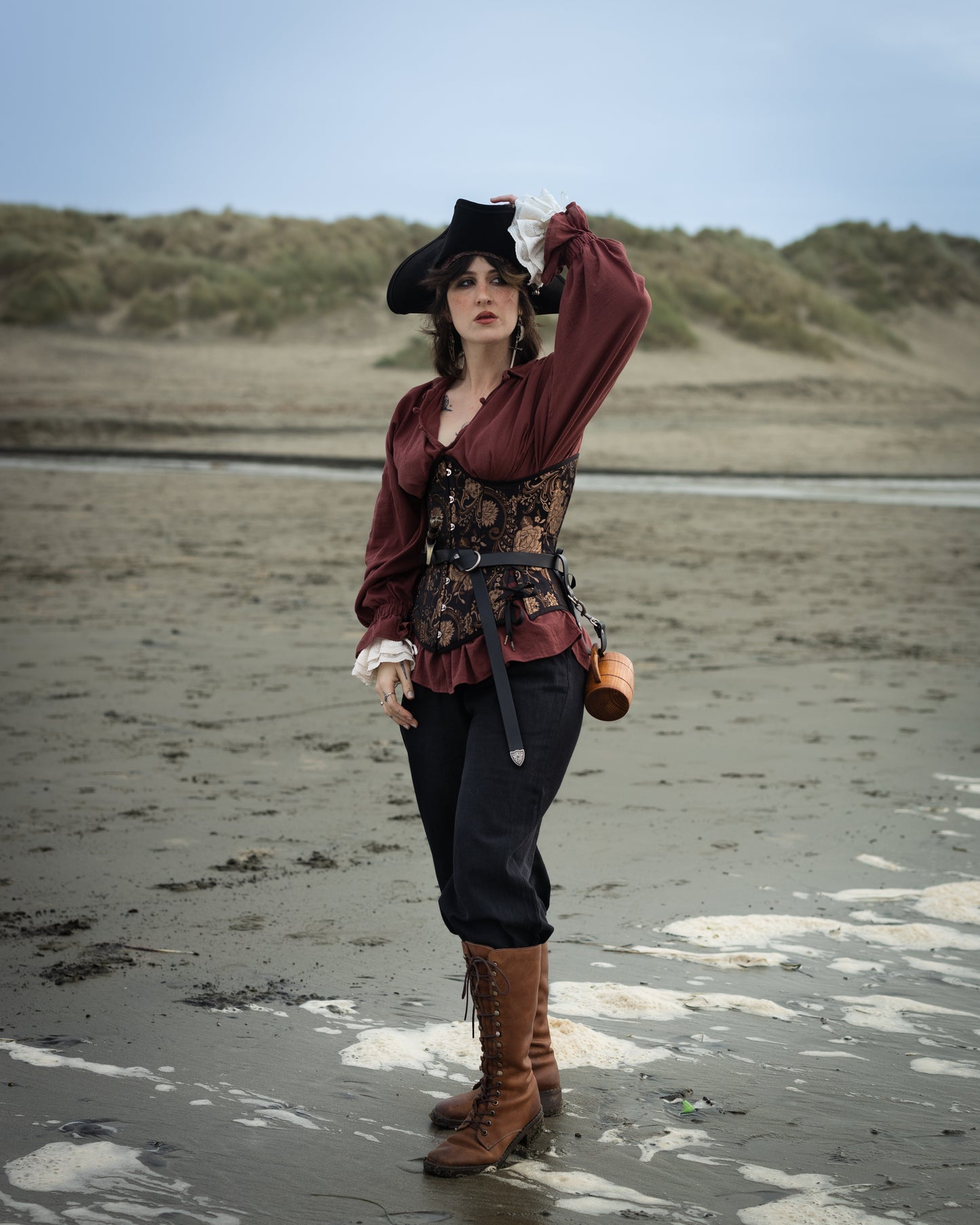 Black and Gold Paisley Underbust Corset