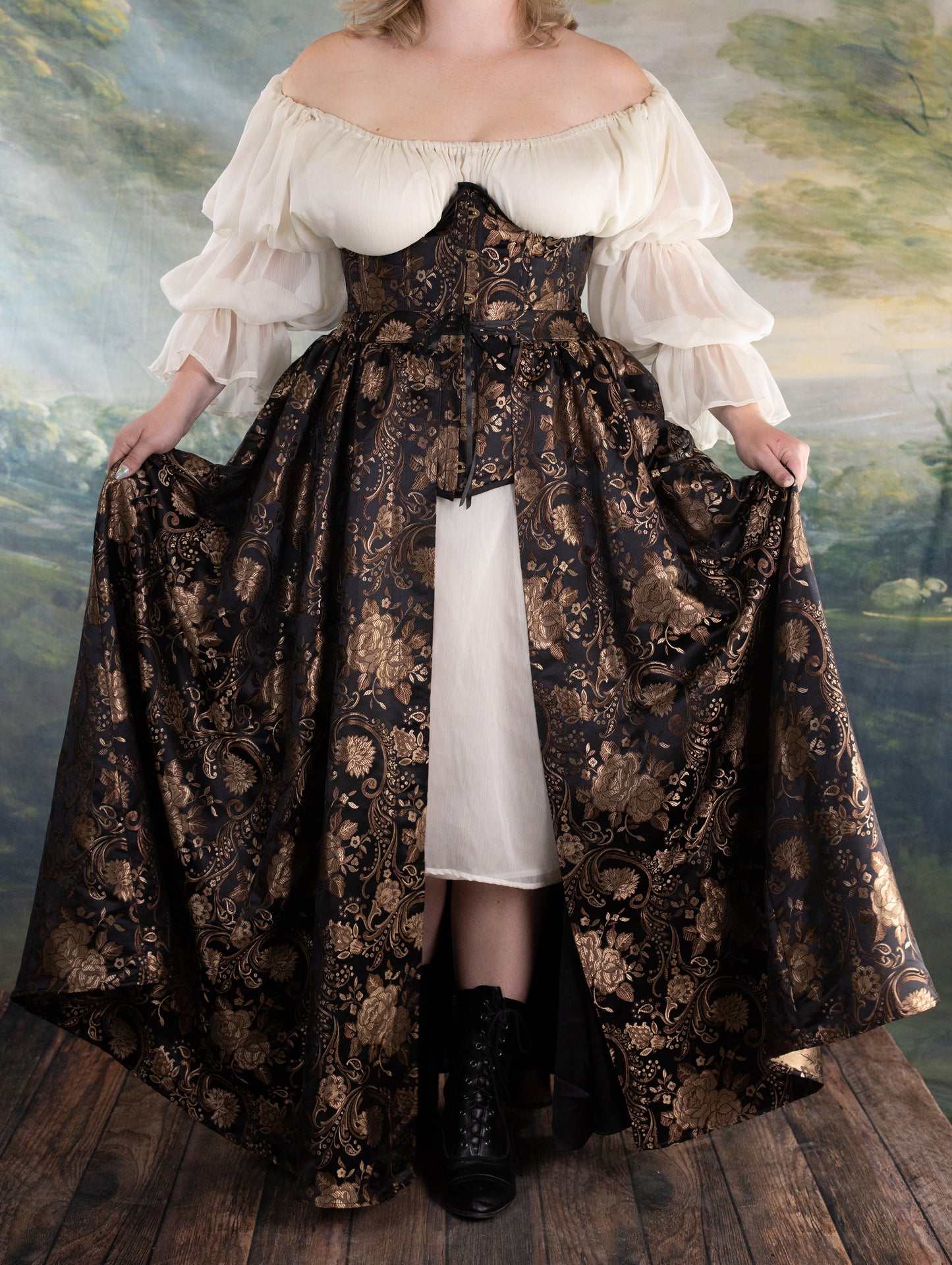 Black and Gold Paisley Overskirt
