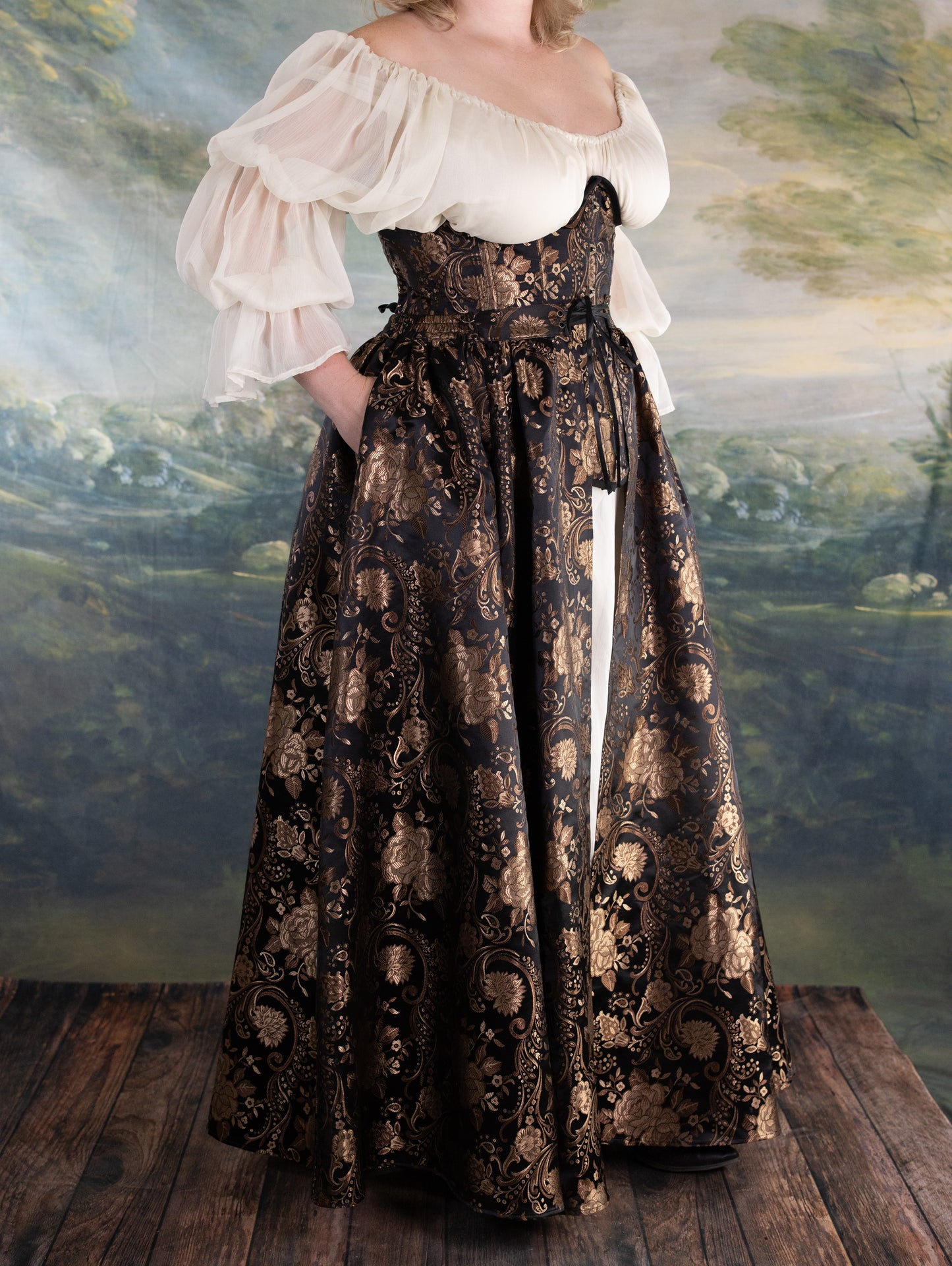 Black and Gold Paisley Overskirt