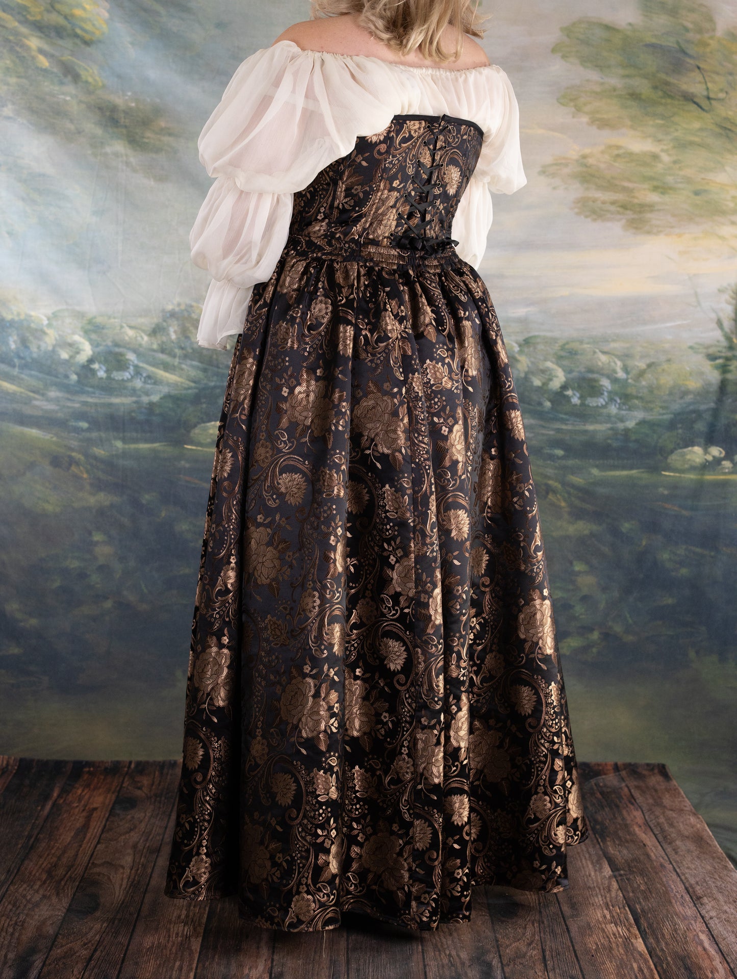 Black and Gold Paisley Overskirt