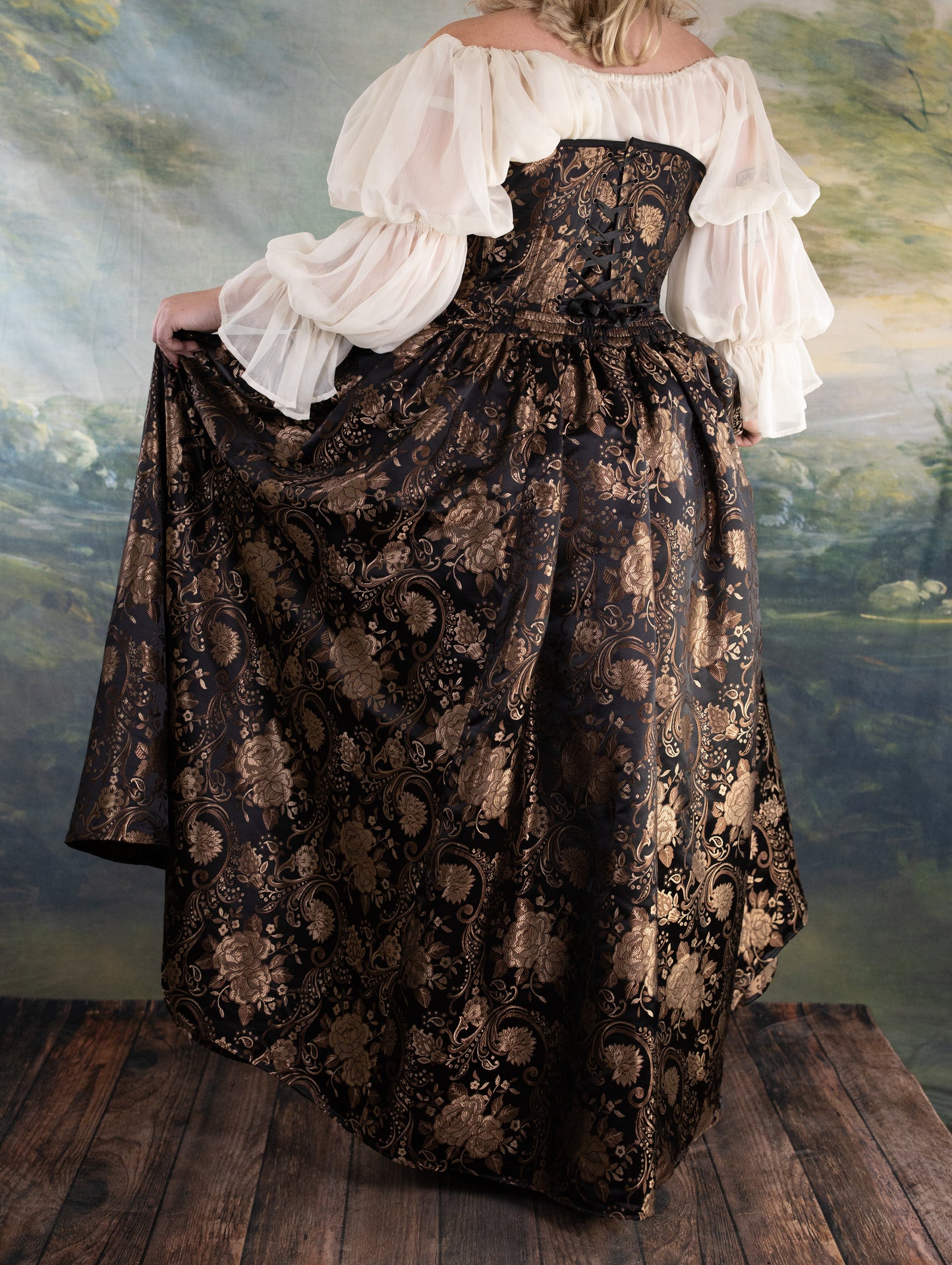 Black and Gold Paisley Overskirt