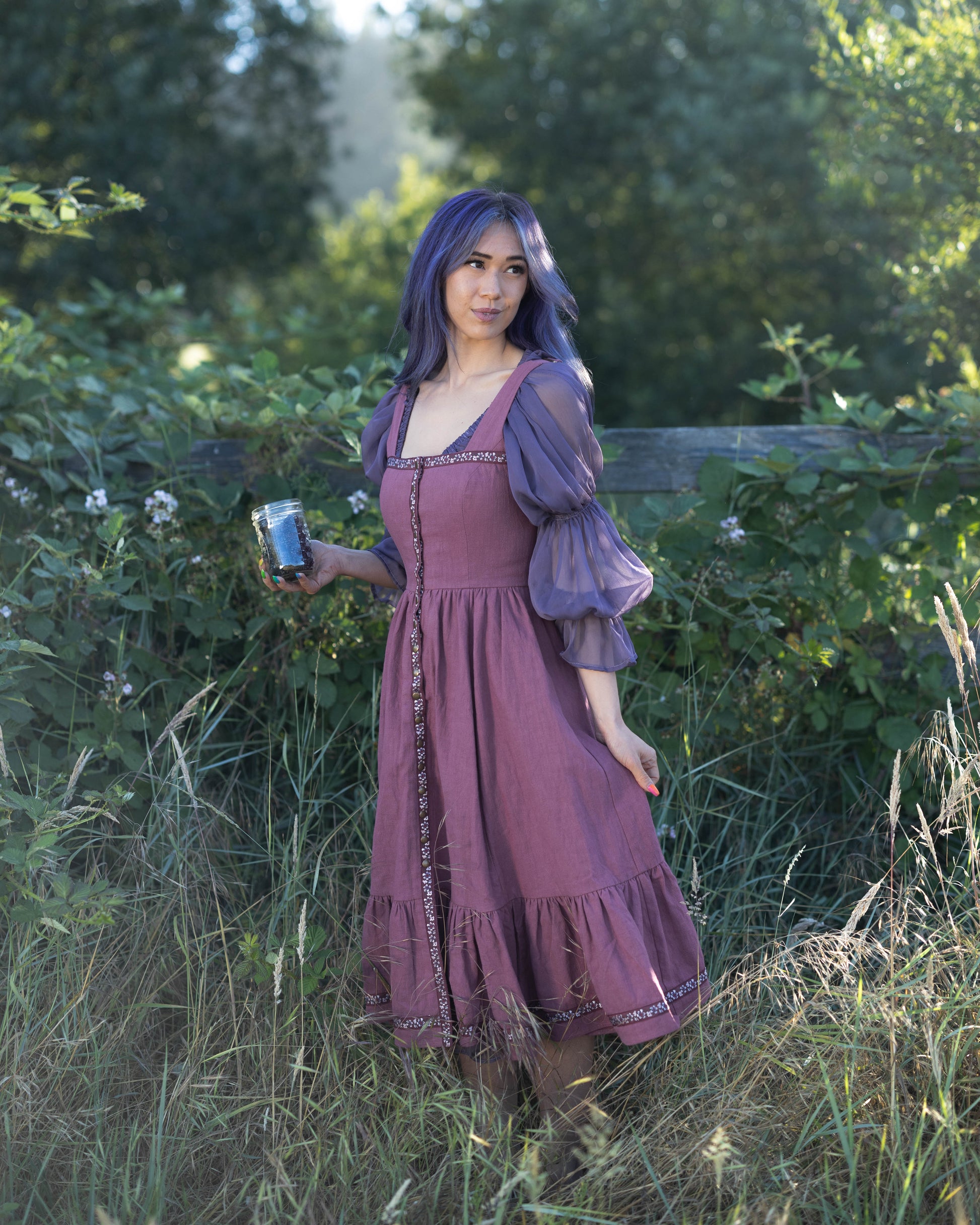 Stained Blackberry Ribbon Dress | French Meadows Corsets 4X Stained Blackberry Ribbon Dress | French Meadows Corsets 4X