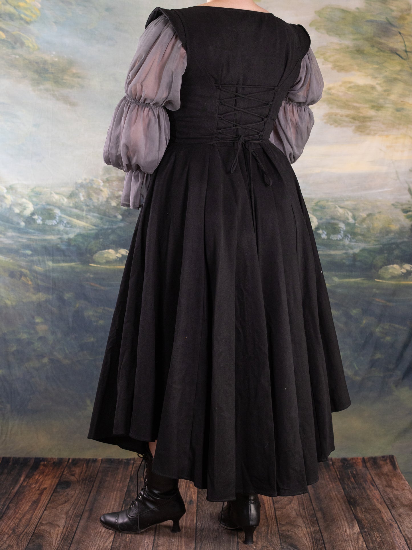 Black Cotton Underbust Dress
