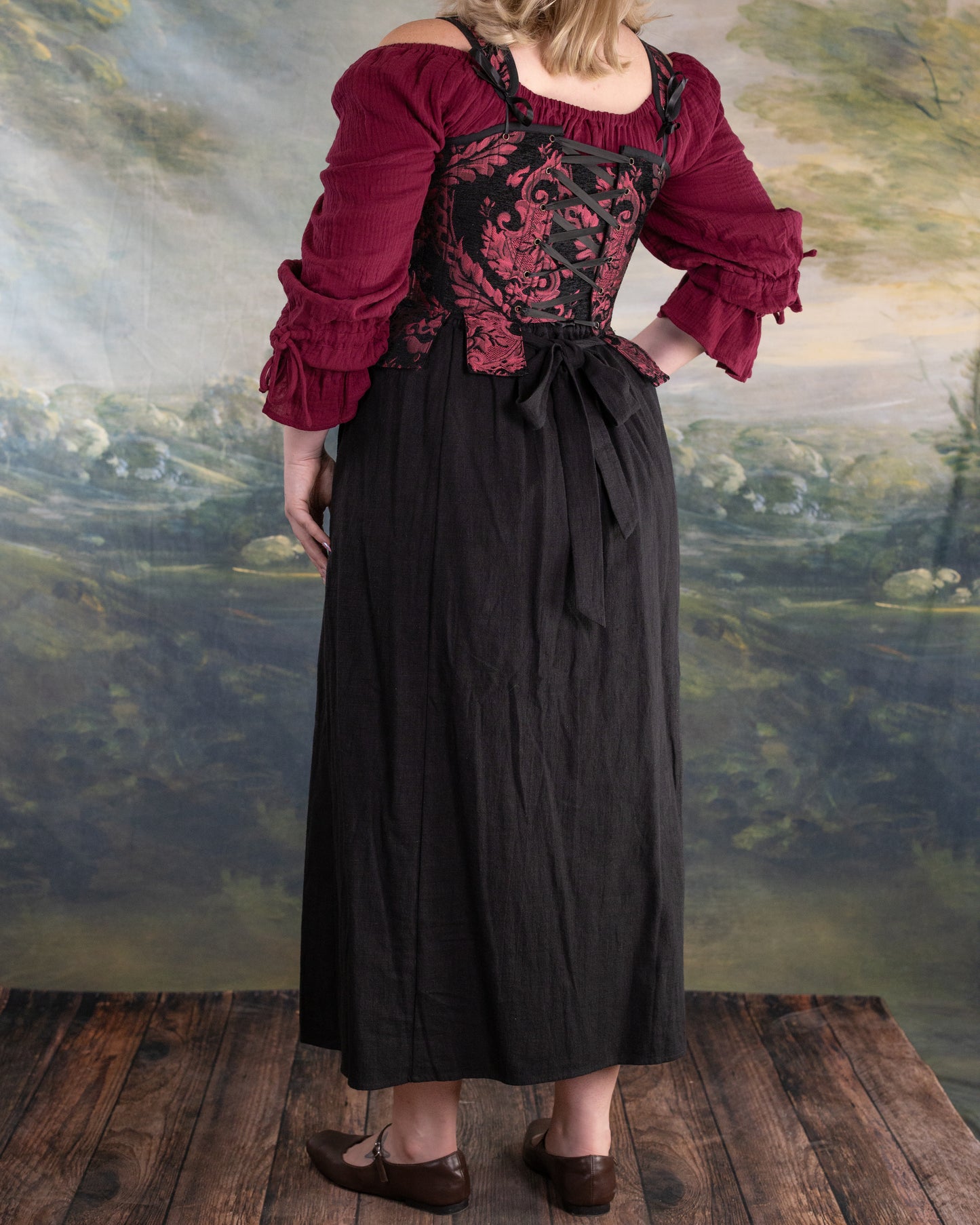 Black and Red Chenille Tabbed Tudor Stays