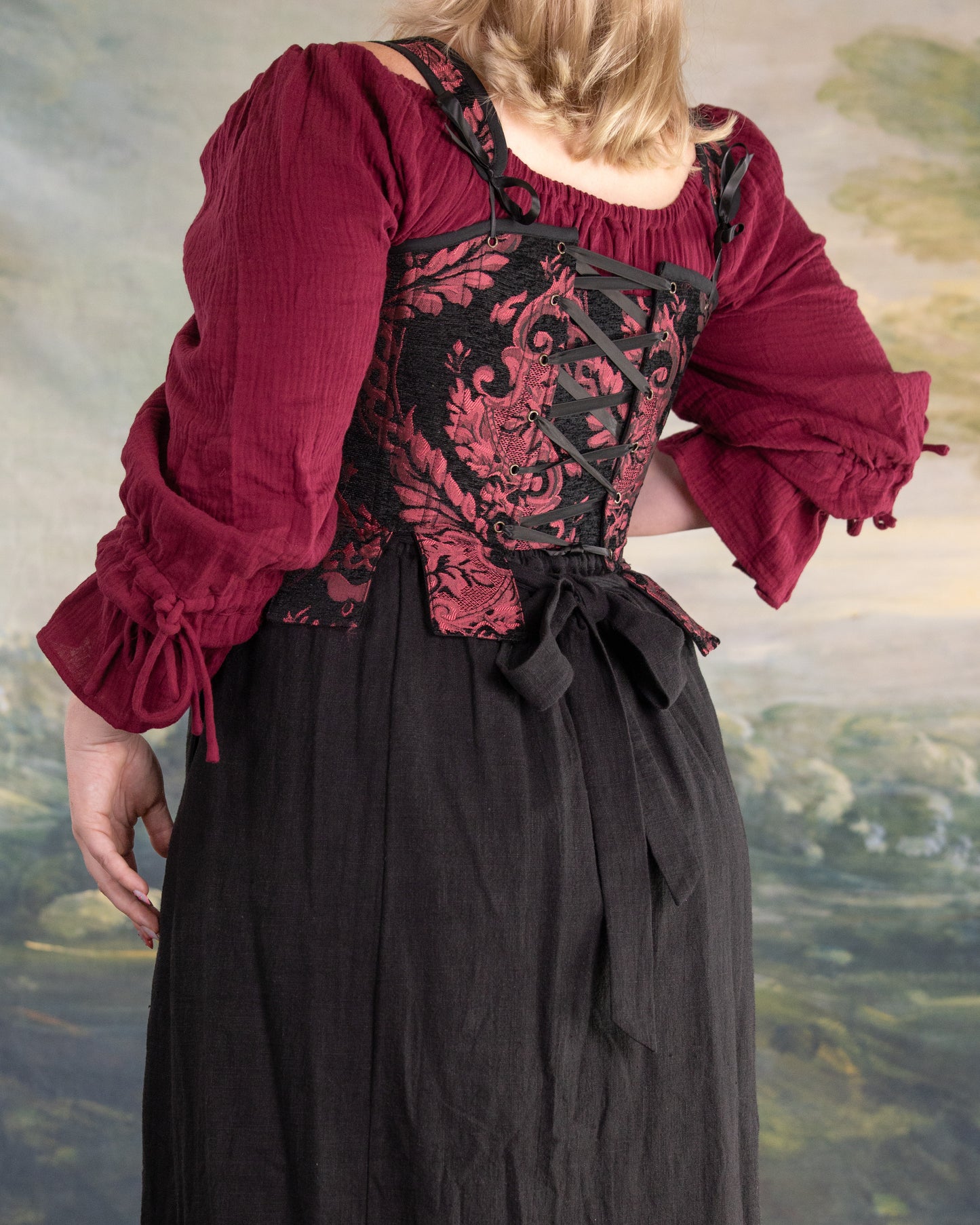 Black and Red Chenille Tabbed Tudor Stays