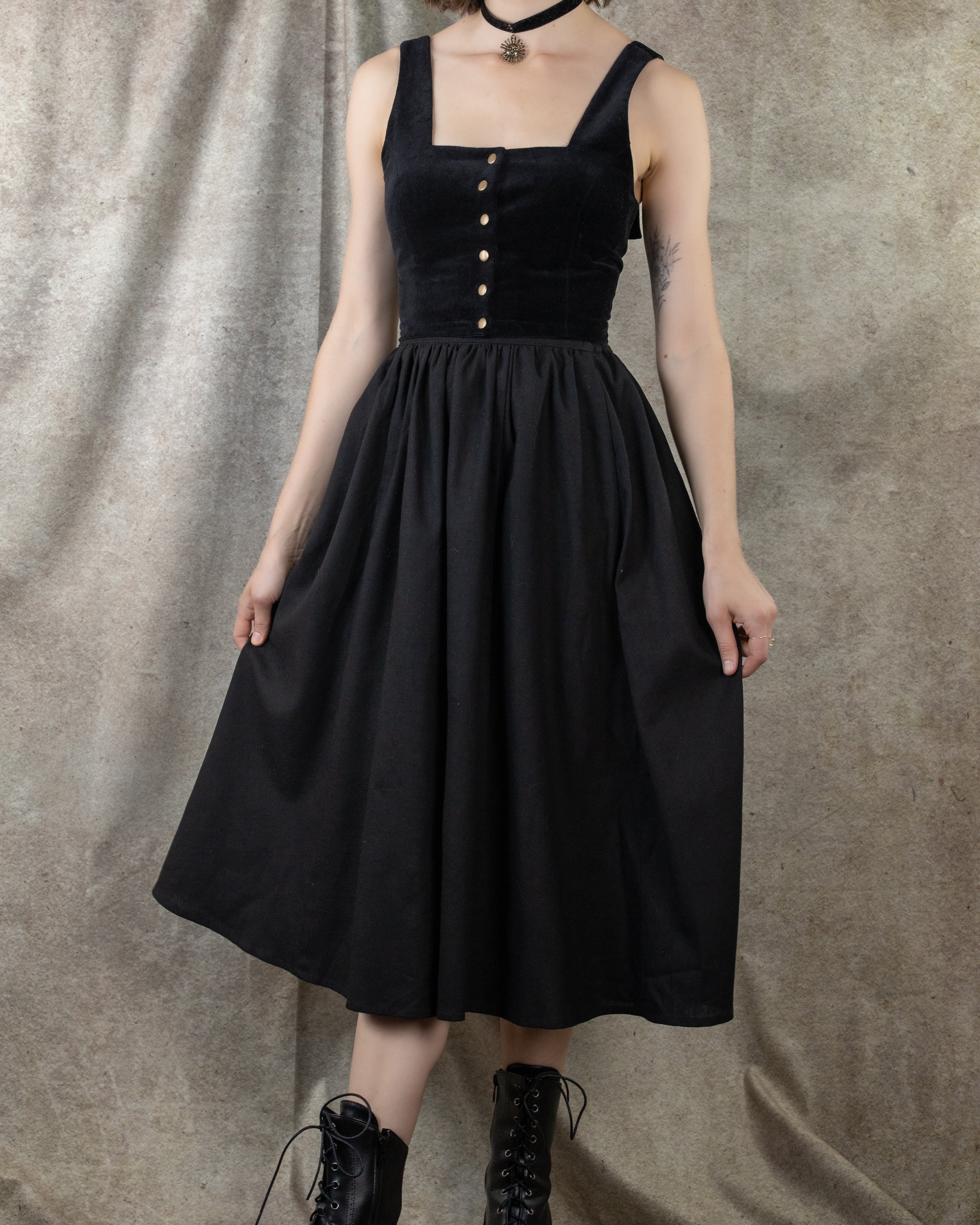 Black Velvet Dirndl Top | French Meadows Corsets