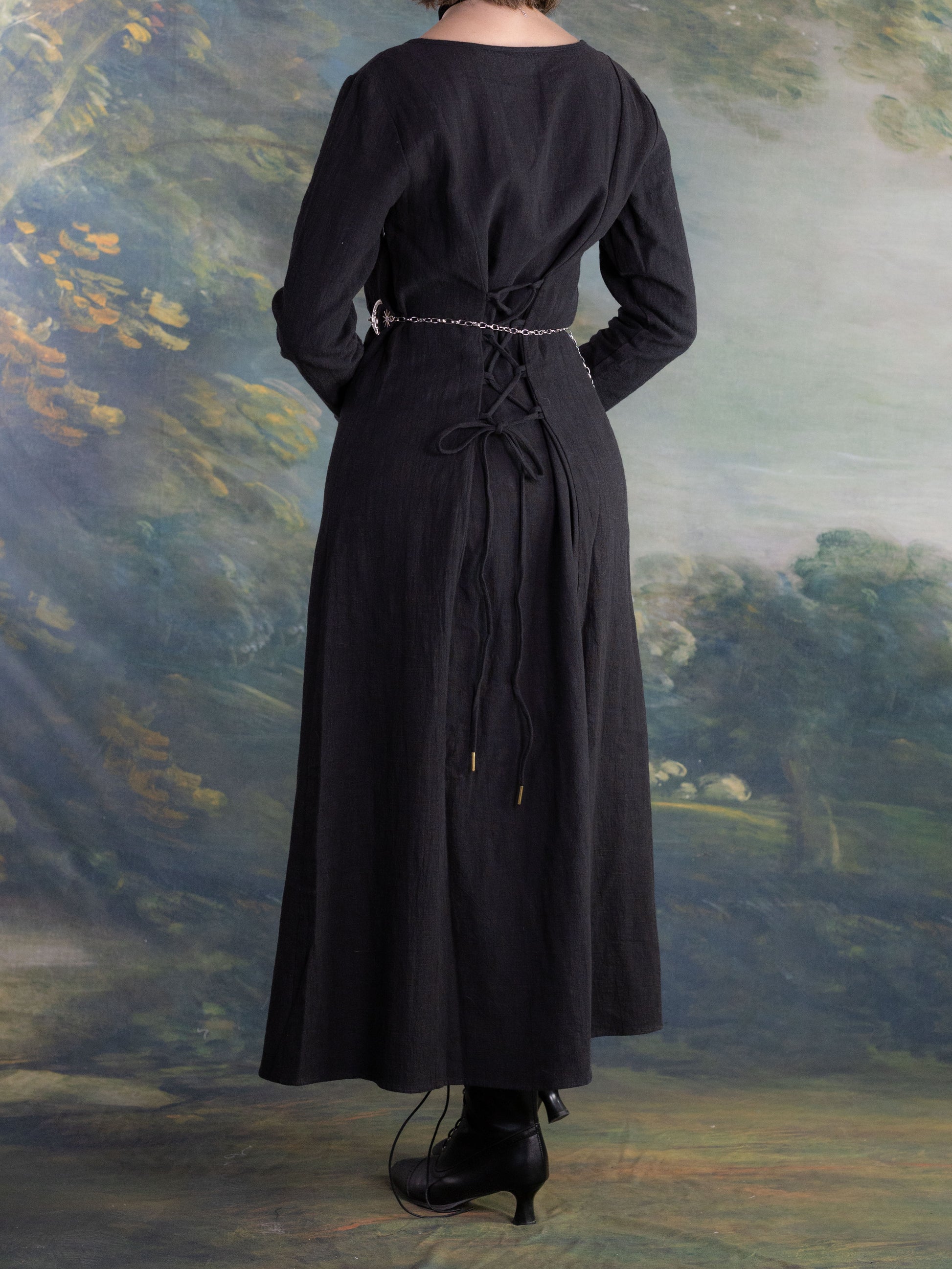 Black Viking Dress | Renaissance Faire Witch Costume Dress S Black Viking Dress | Renaissance Faire Witch Costume Dress S