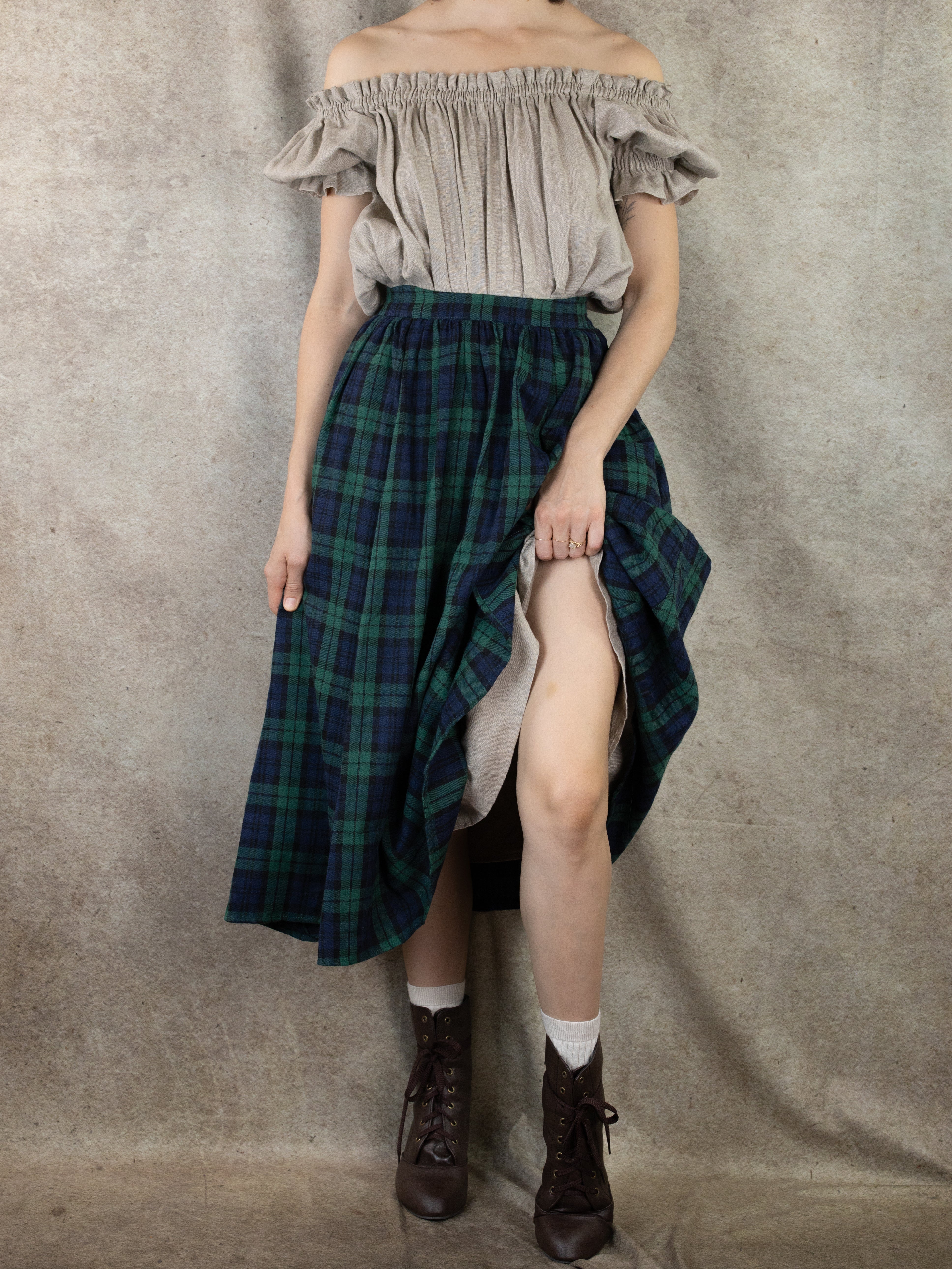 BEST & CO. Blue & Green Plaid Skirt high quality GIRL