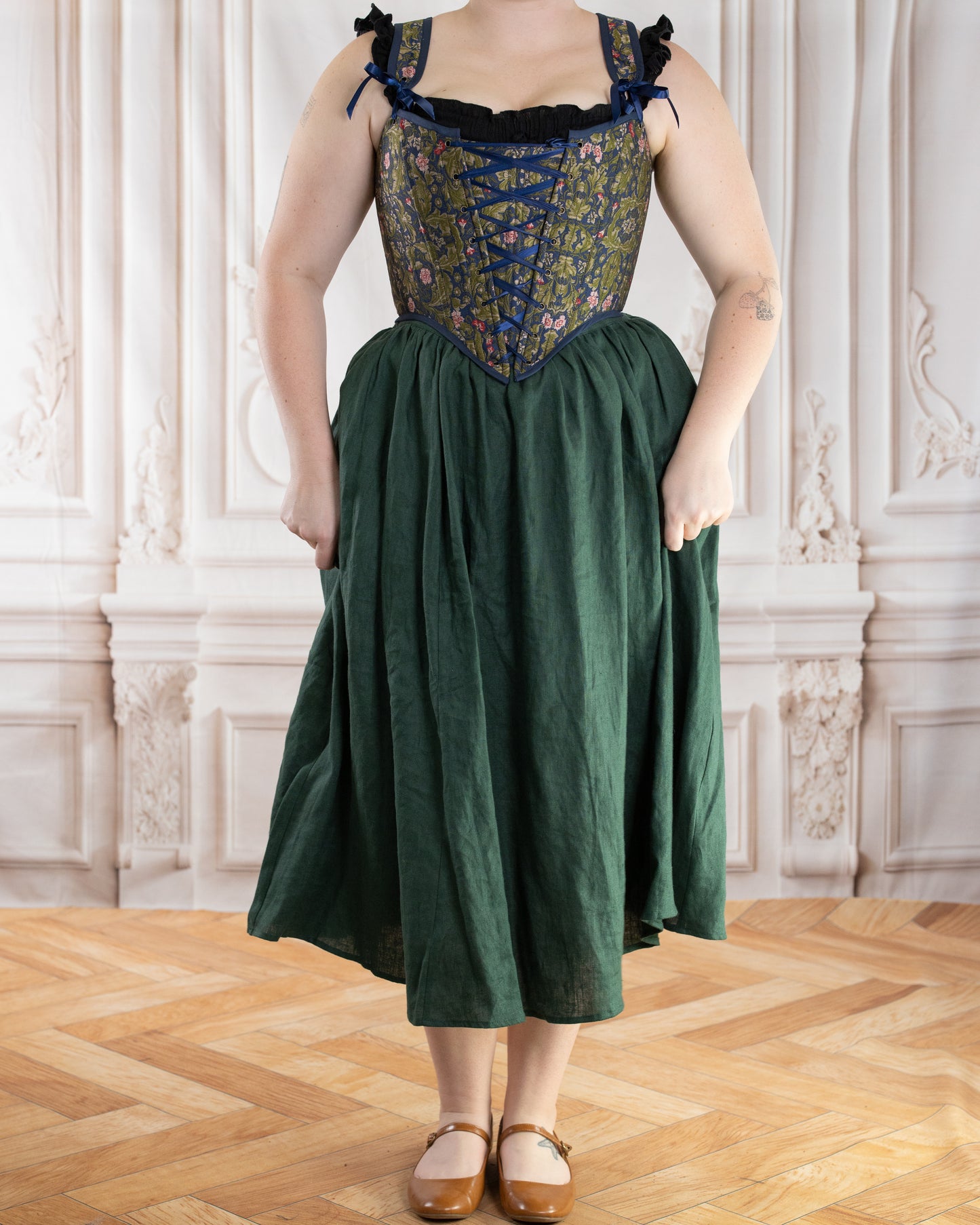 Blue Lagoon Brocade Corset