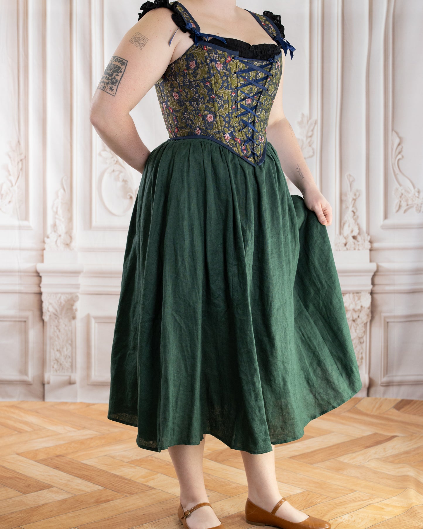 Blue Lagoon Brocade Corset